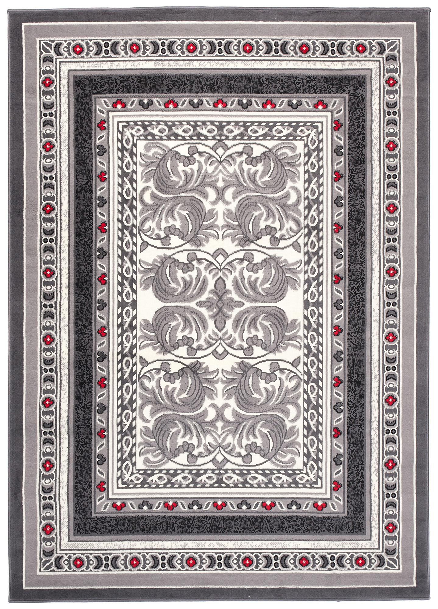 Tappeto Dream Tradizionae Grigio Rosso Ornamenti