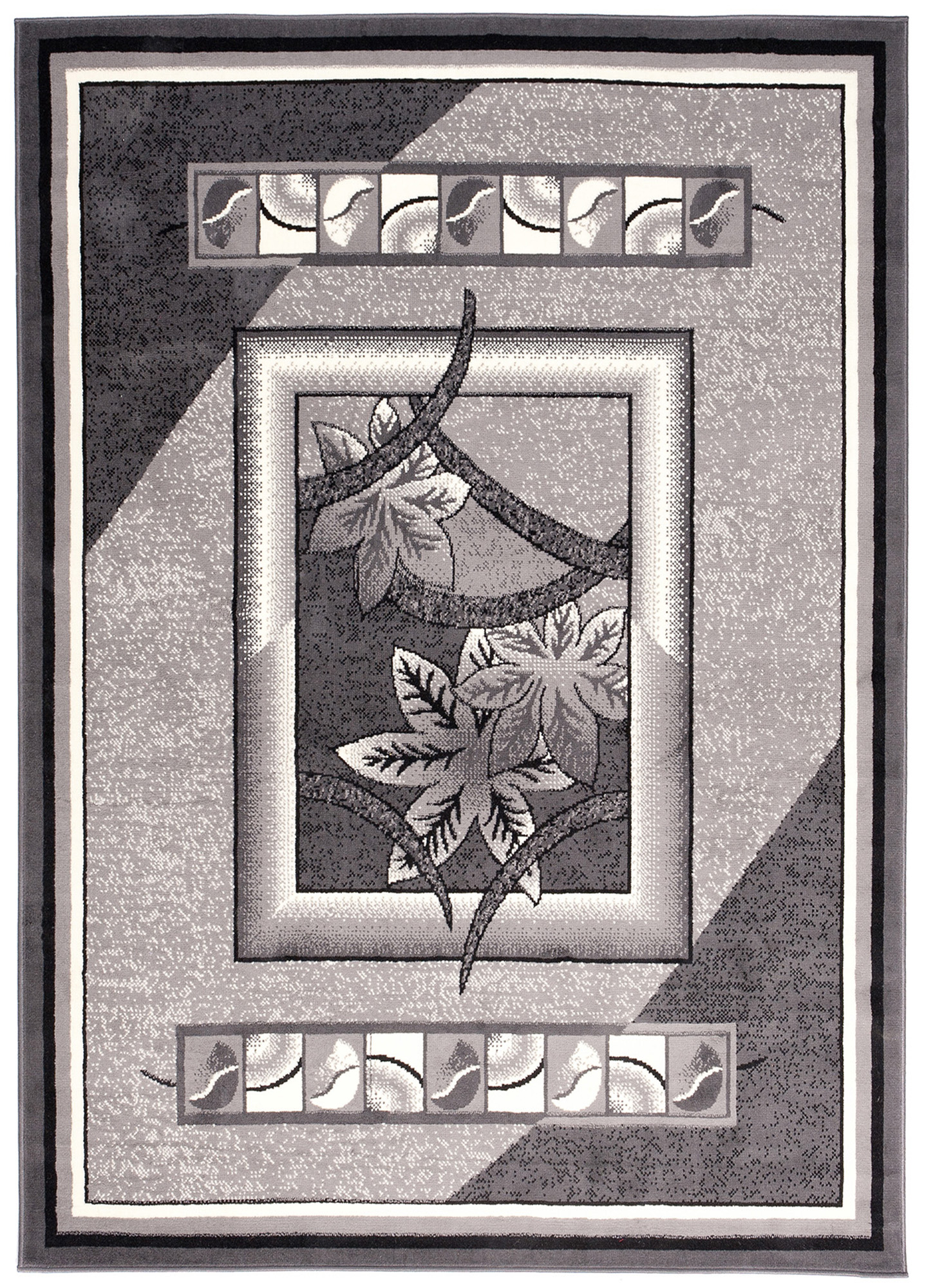 Tappeto Dream Grigio Geometrico Fiori Cornice