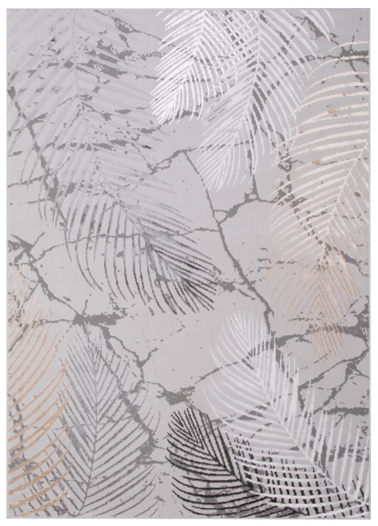 Tappeto Crystal Marrone Grigio Scuro Foglie Effetto 3D