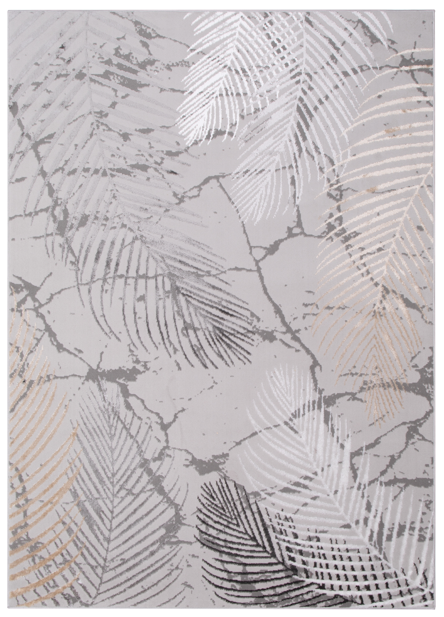 Tappeto Crystal Marrone Grigio Scuro Foglie Effetto 3D