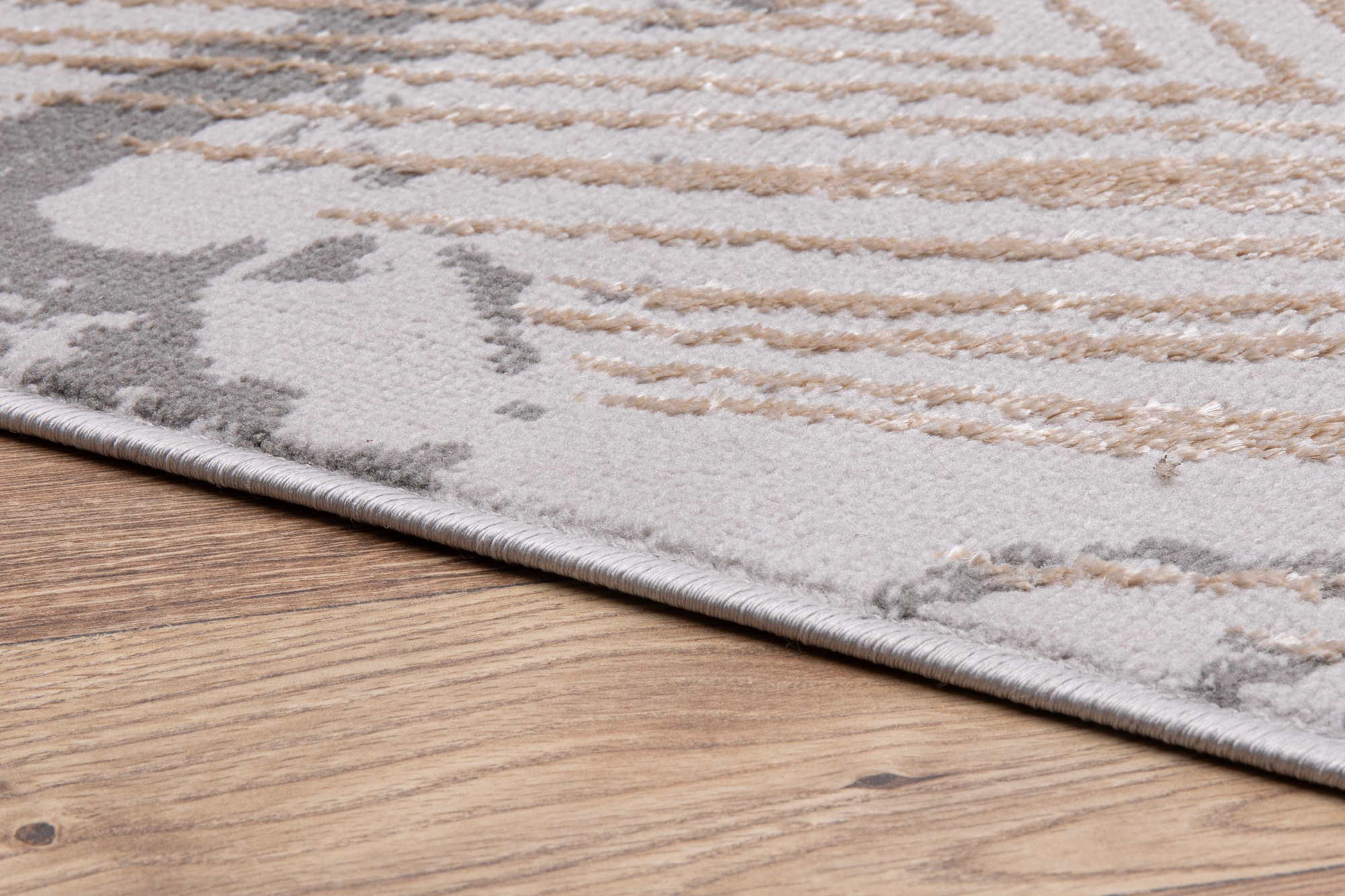 Tappeto Crystal Marrone Grigio Scuro Foglie Effetto 3D