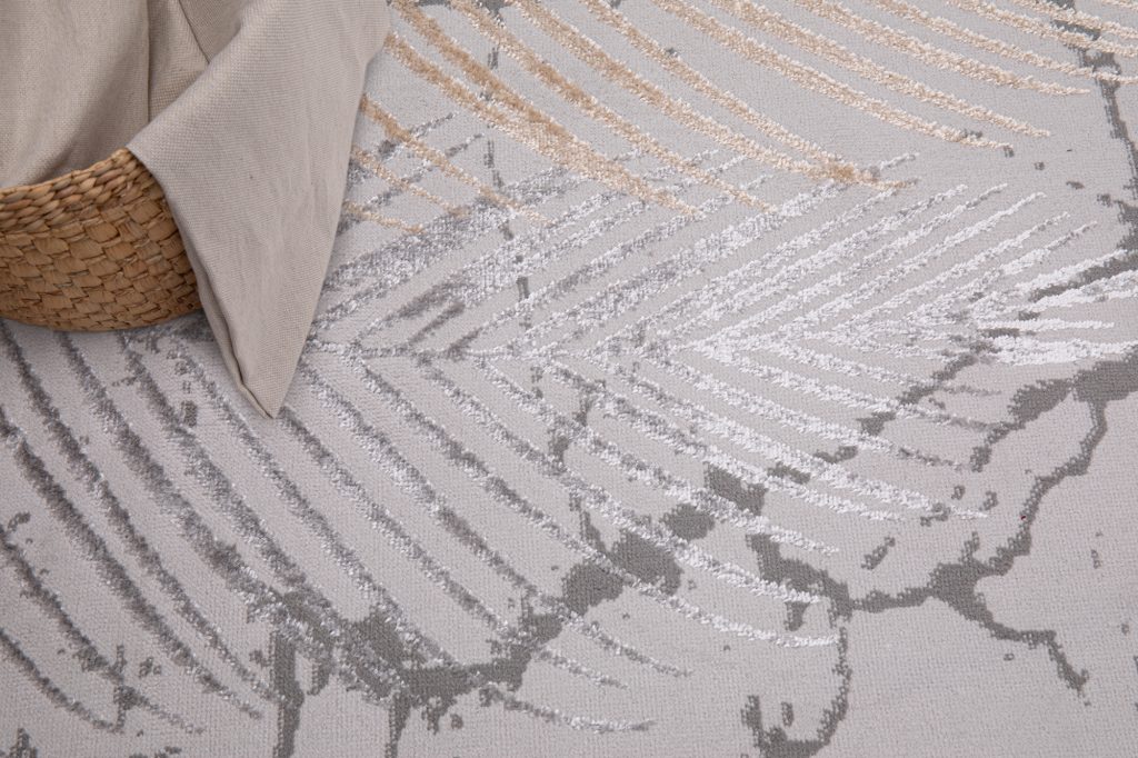 Tappeto Crystal Marrone Grigio Scuro Foglie Effetto 3D