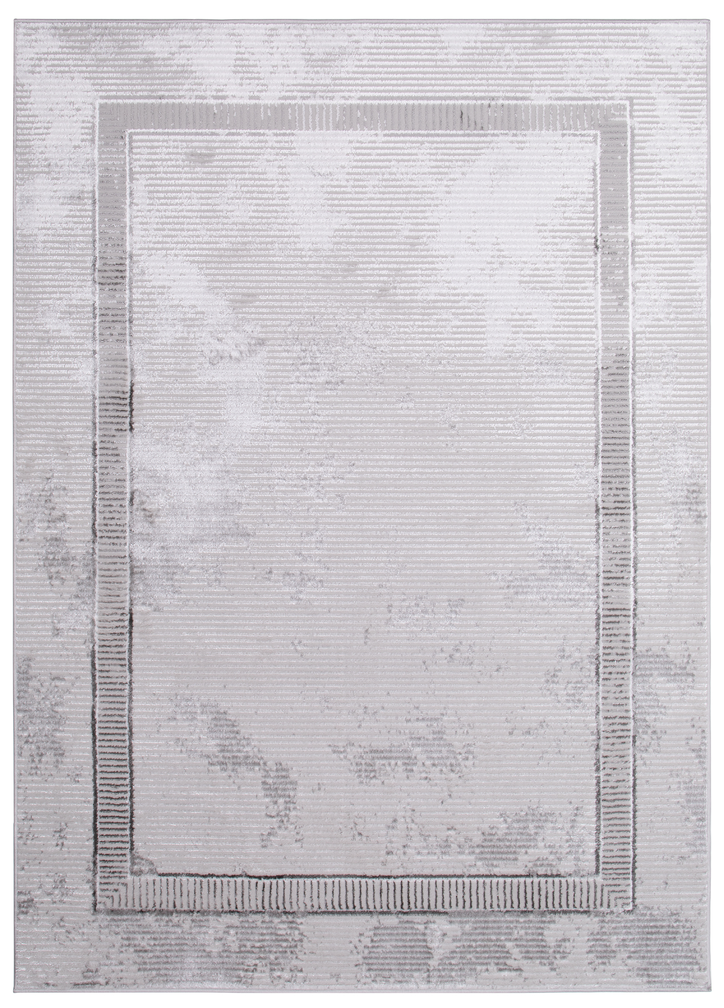 Tappeto Crystal Grigio Cornice Sfumature Effetto 3D