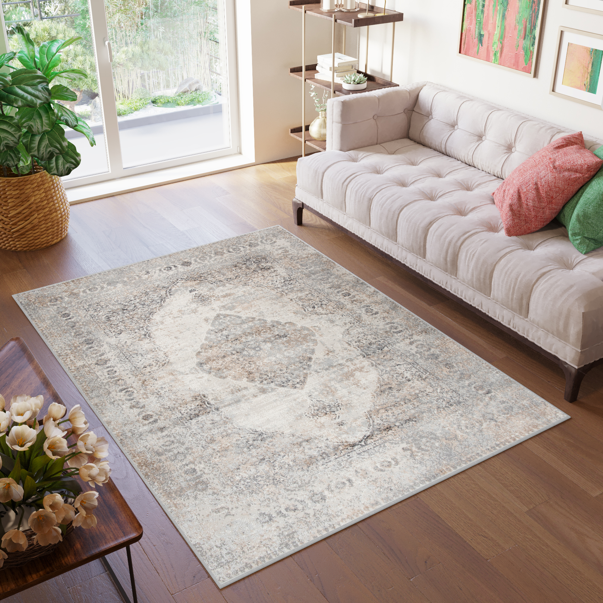 Tappeto Valley Grigio Rame Vintage Ornamenti