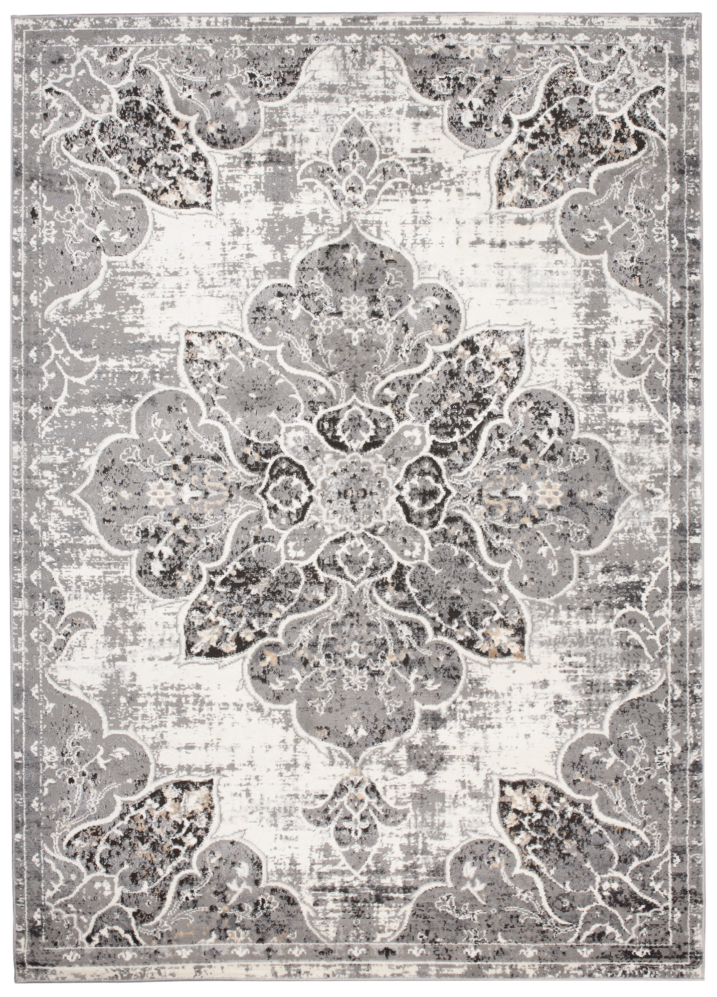 Tappeto Valley Grigio Vintage Floreale Rosetta