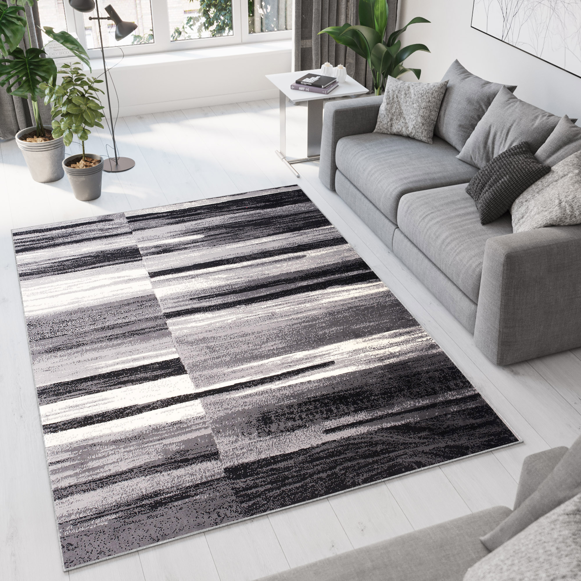 Tappeto Dream Astratto Grigio Nero Linee