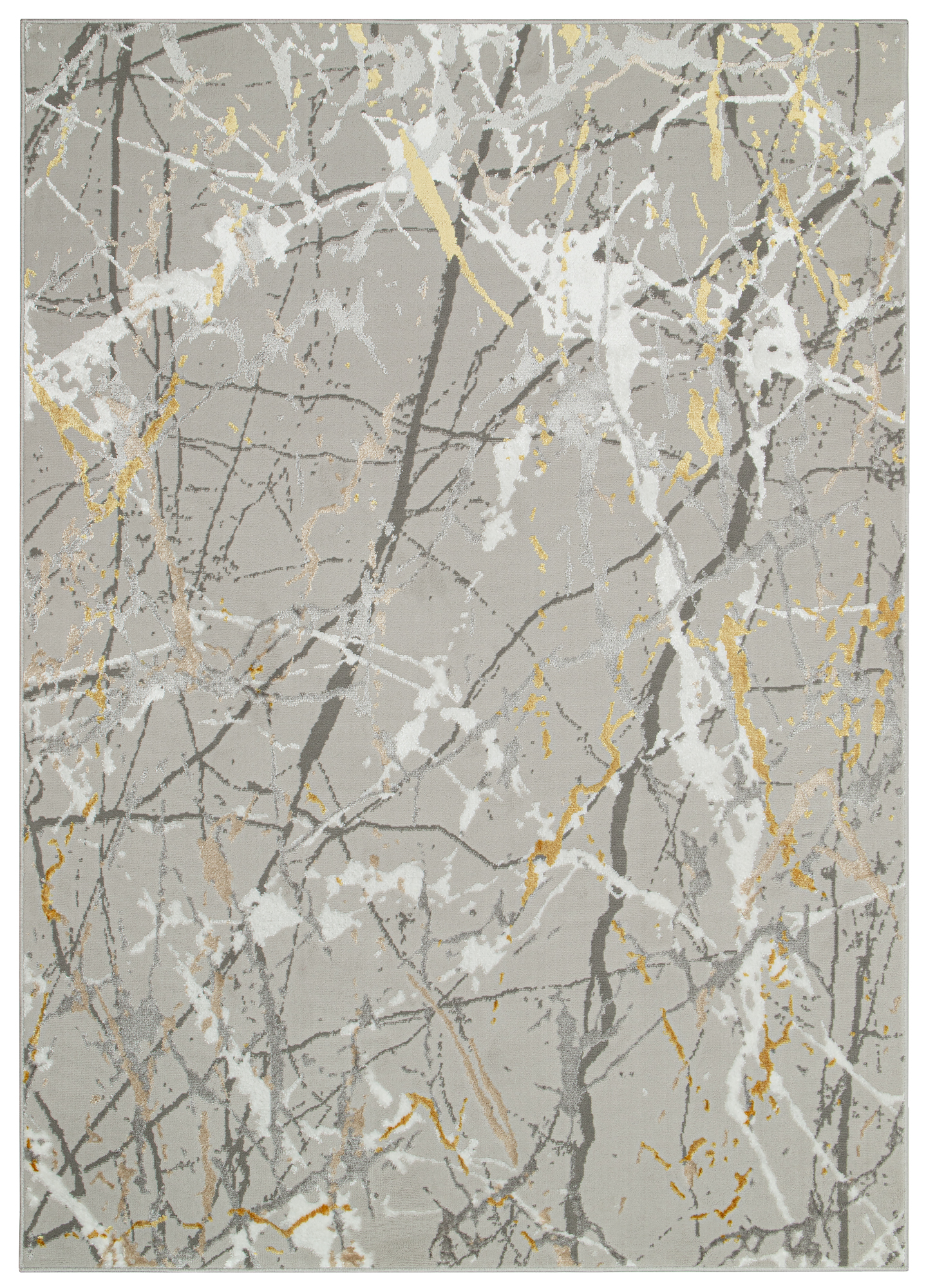 Tappeto Crystal Grigio Oro Astratto Marmo Effetto 3D