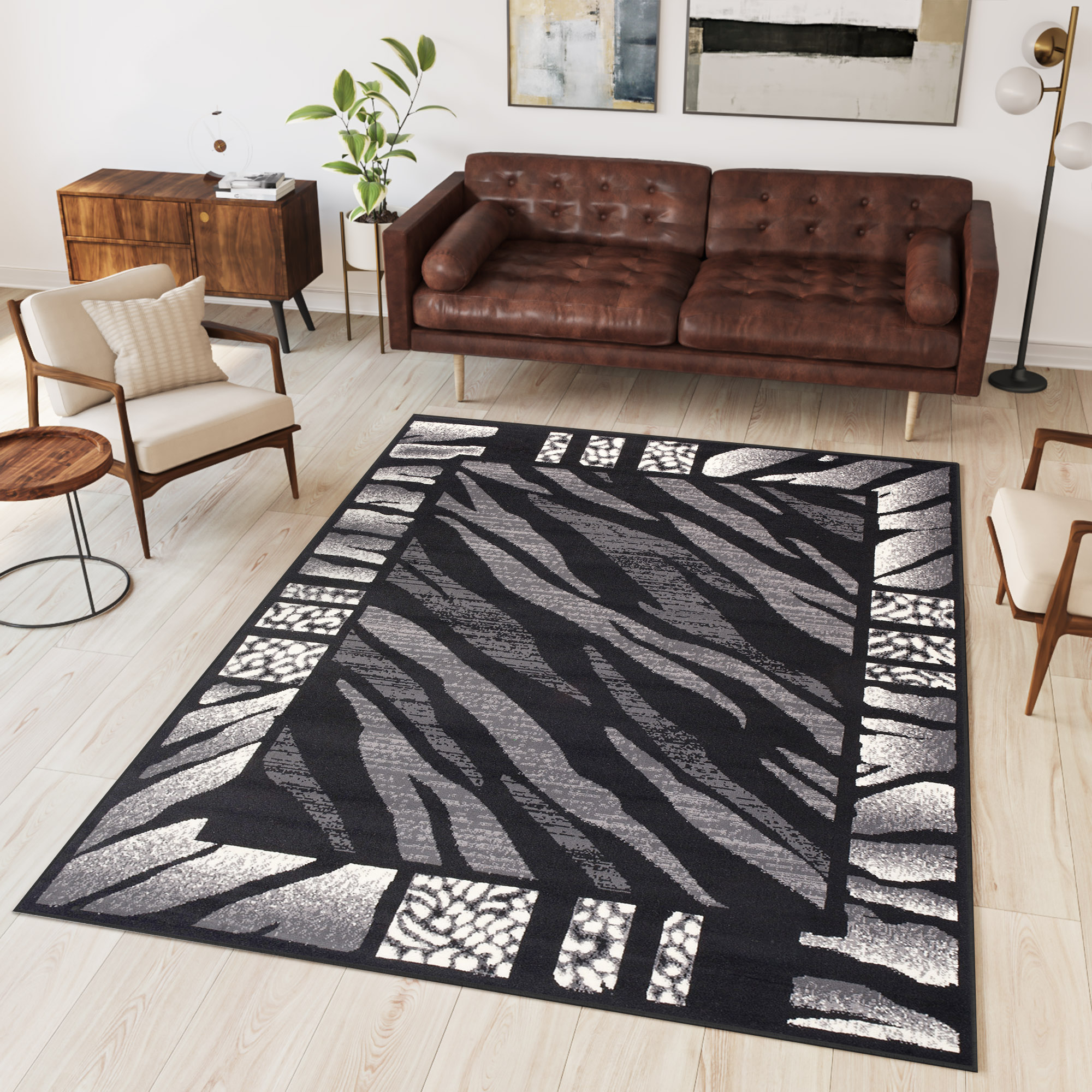 Tappeto Dream Moderno Grigio Nero Stampa Tigre