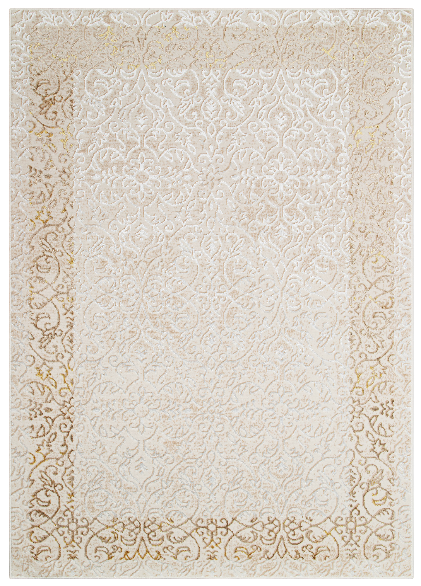 Tappeto Ares Crema Marrone Ornamenti Vintage