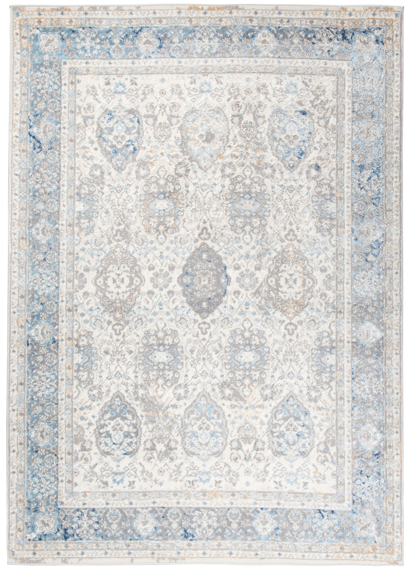 Tappeto Valley Grigio Blu Vintage Cornice