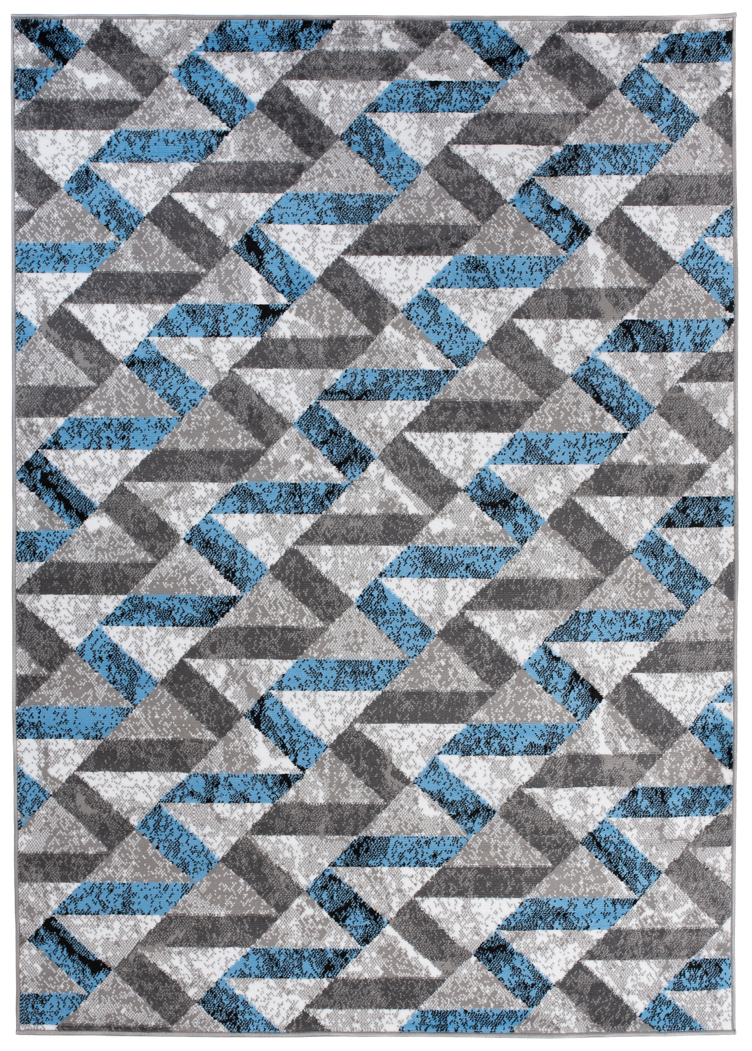 Tappeto Maya Grigio Blu Astratto Zigzag
