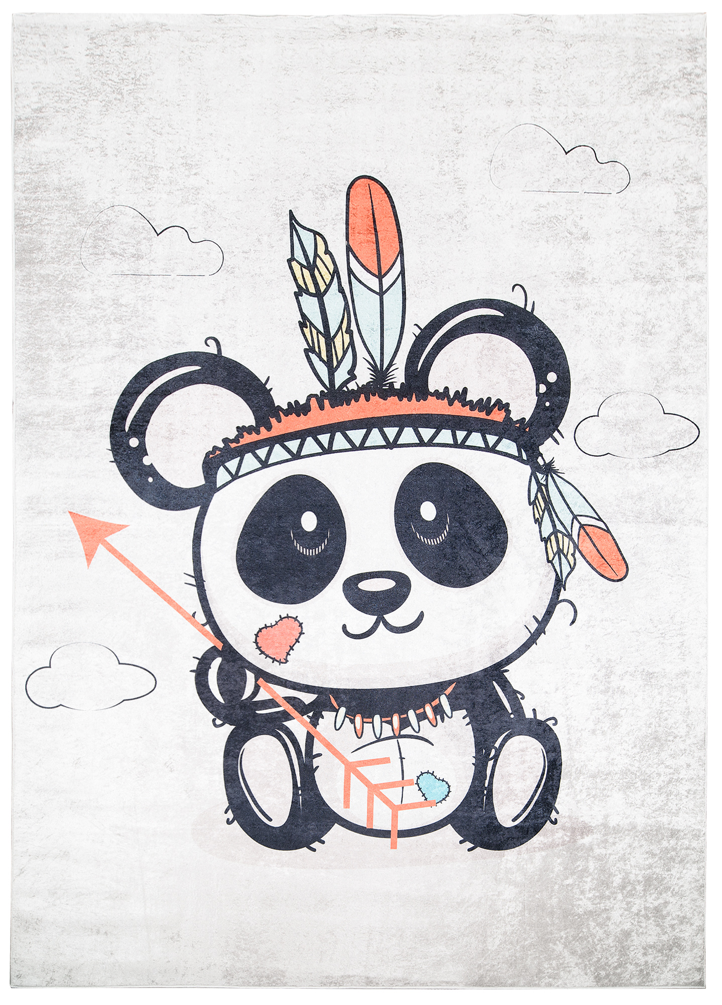 Tappeto Emma Bambini Grigio Sfumato Panda
