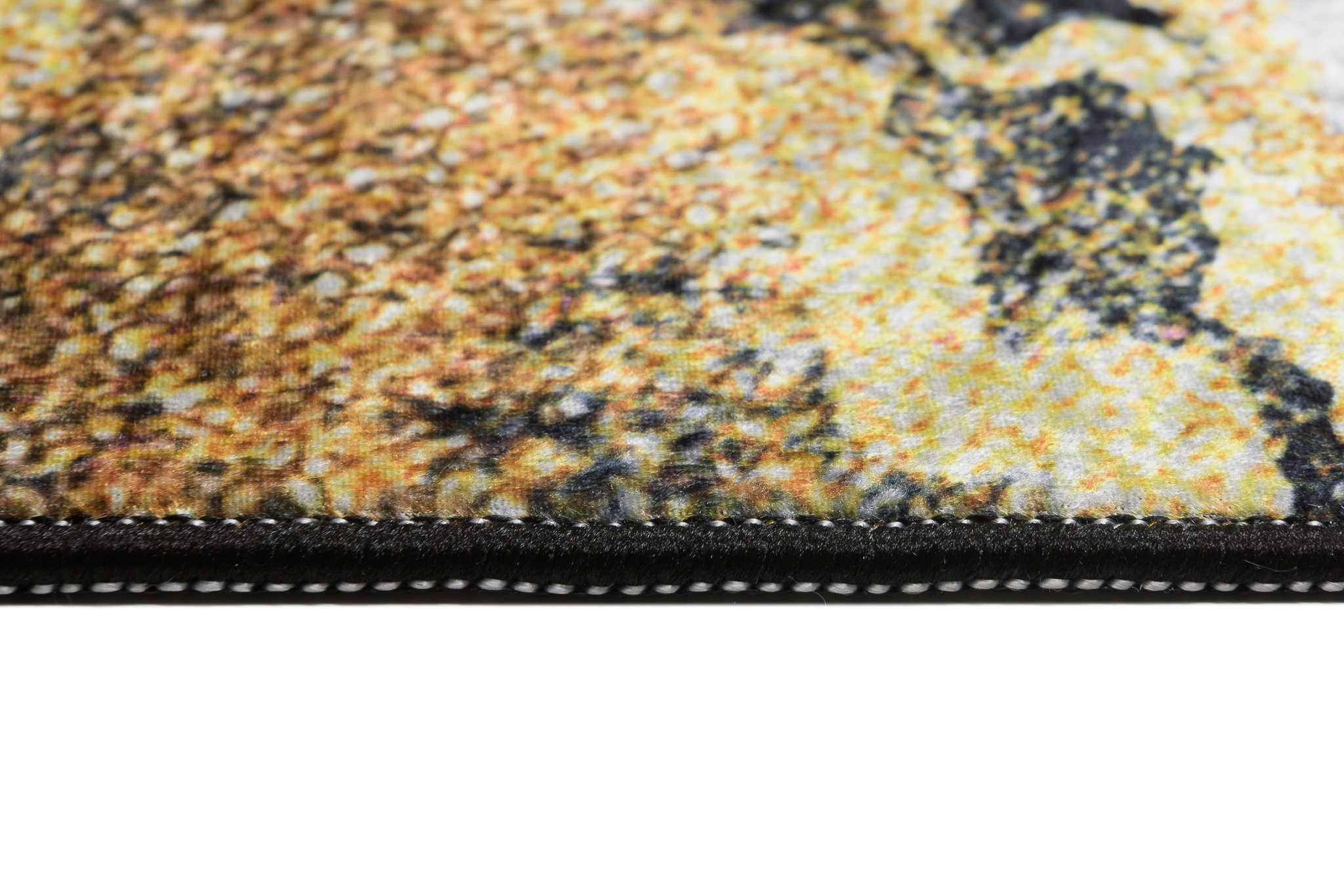 Tappeto Toscana con Frange Grigio Oro Astratto
