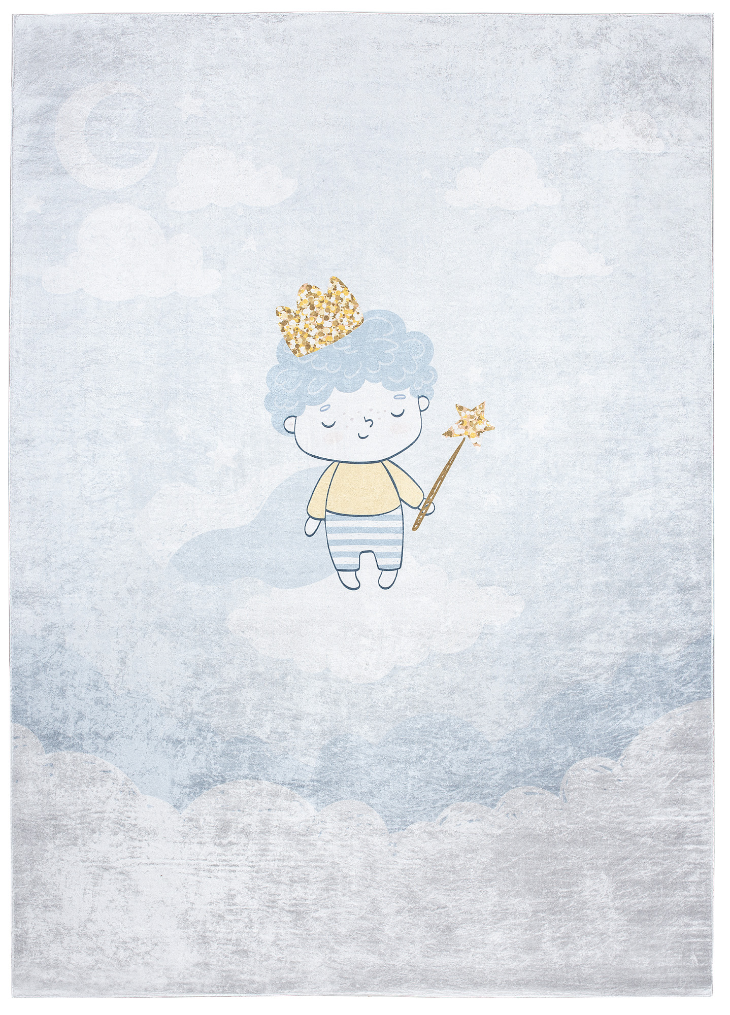 Tappeto Emma Bambini Blu Grigio Principe Antiscivolo