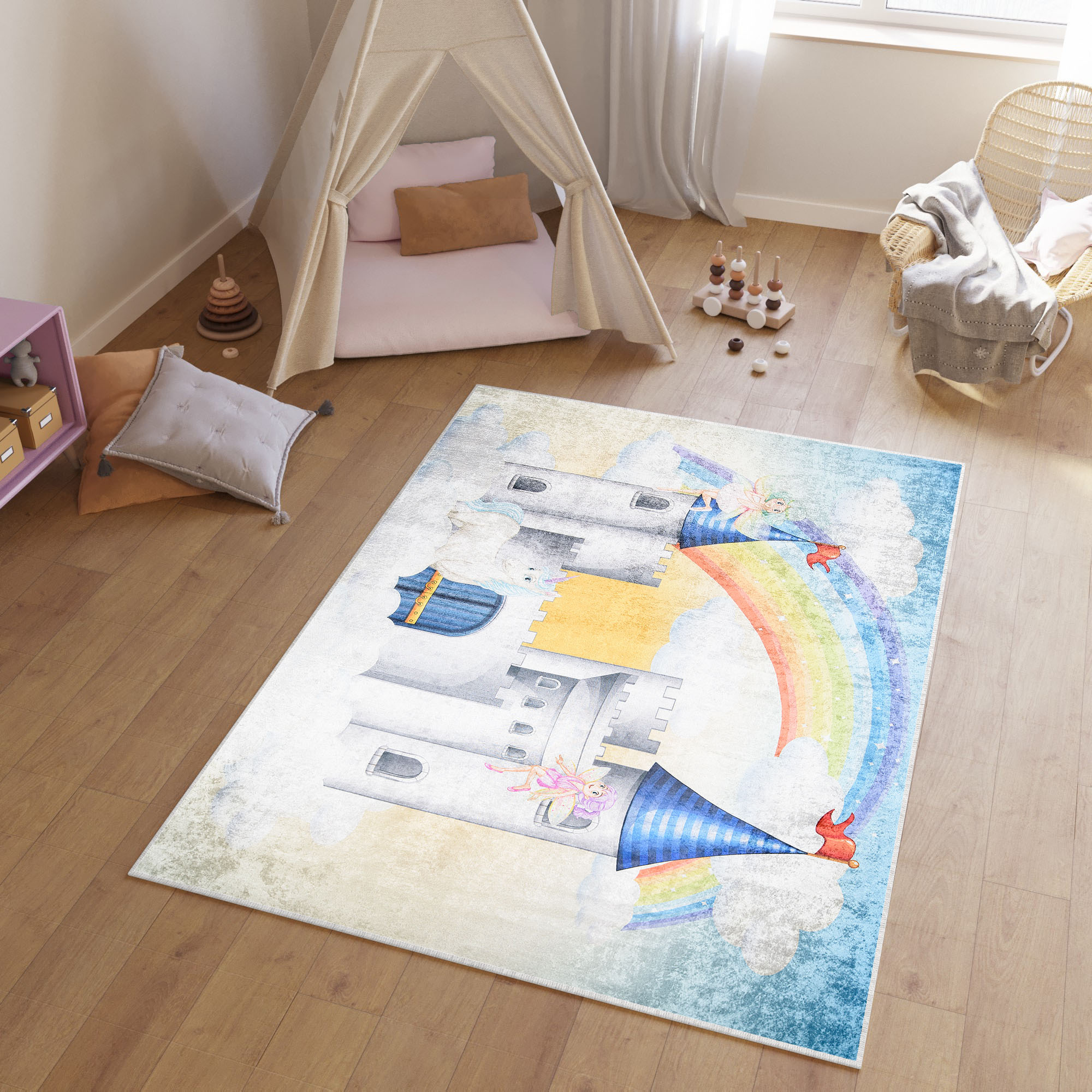 Tappeto Emma Bambini Multicolore Castello Chiaro