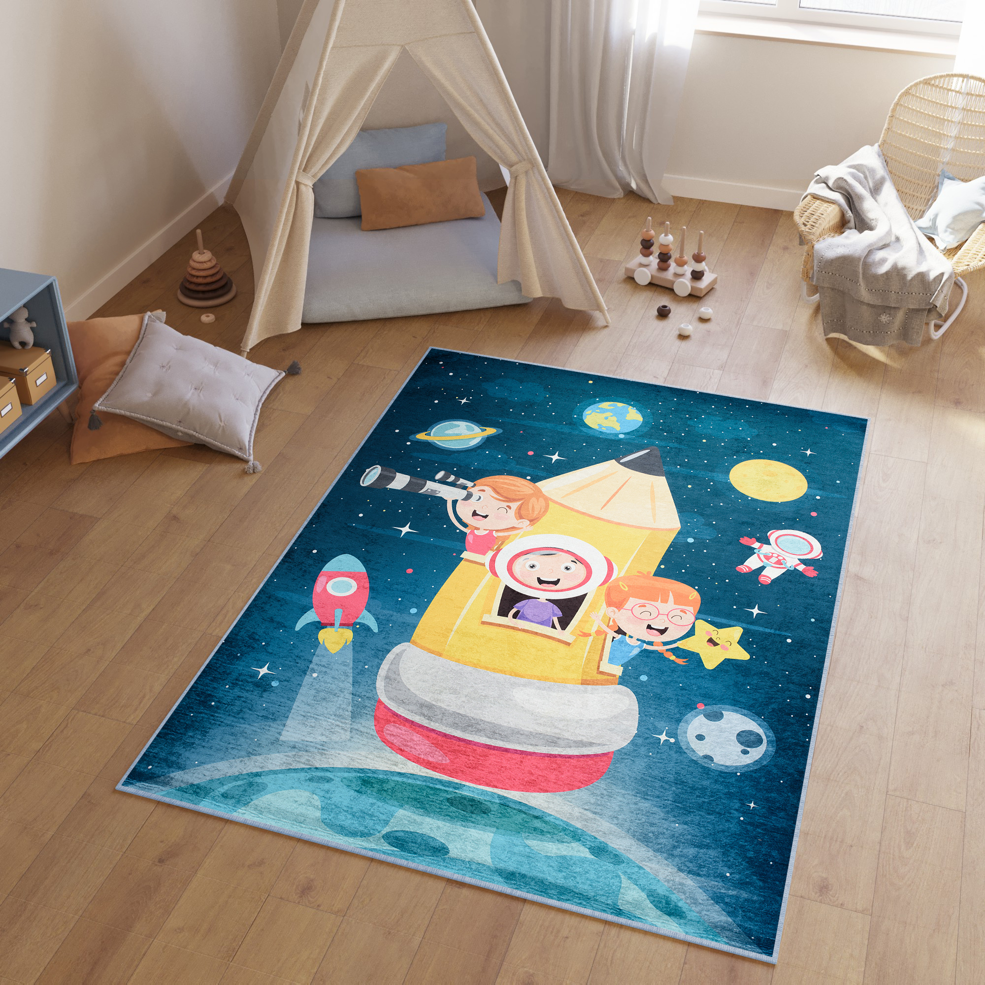 Tappeto Emma Bambini Antiscivolo Rosa Pallido Ballerina