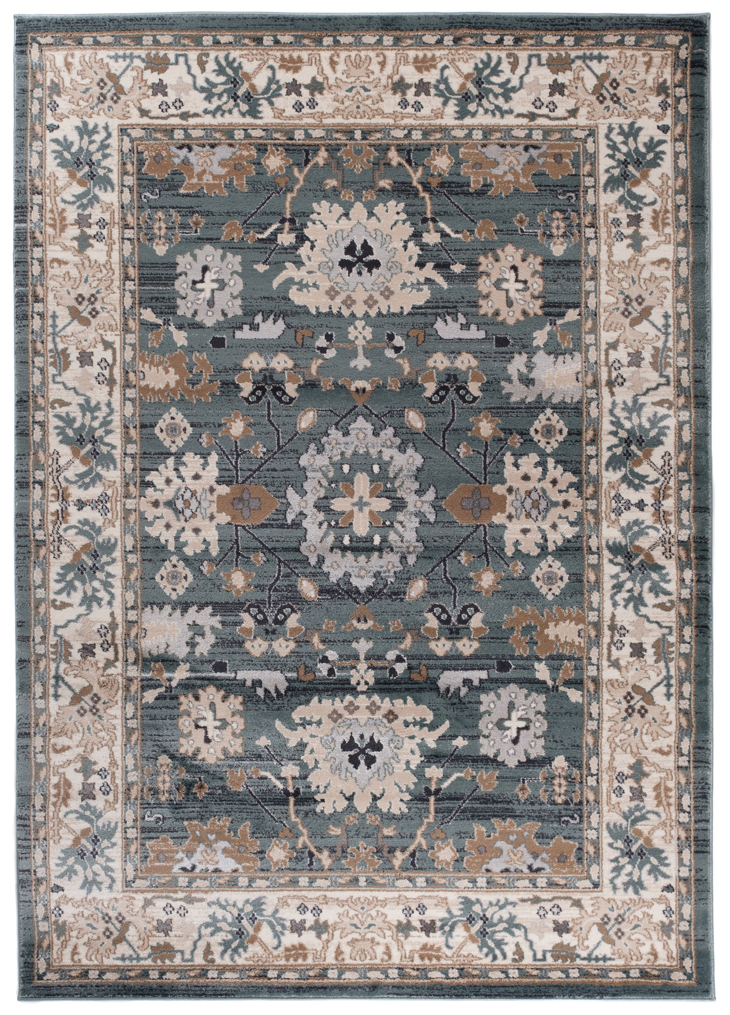 Tappeto Colorado Classico Blu Beige Cornice