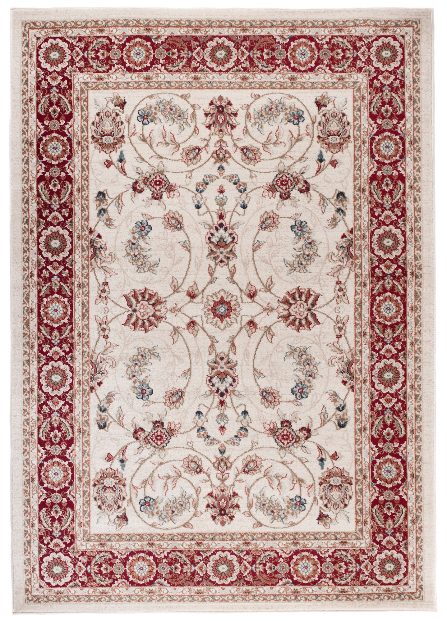 Tappeto Colorado Tradizionale Crema Rosso Floreale