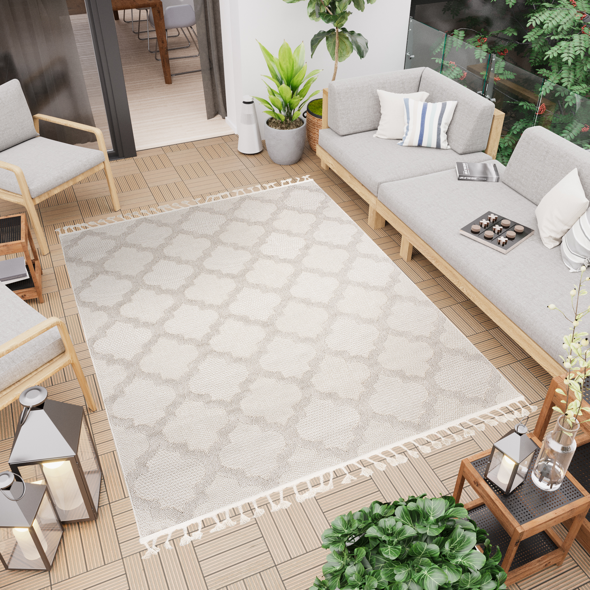 Tappeto Timber Indoor Outdoor Beige Marocchino Trellis