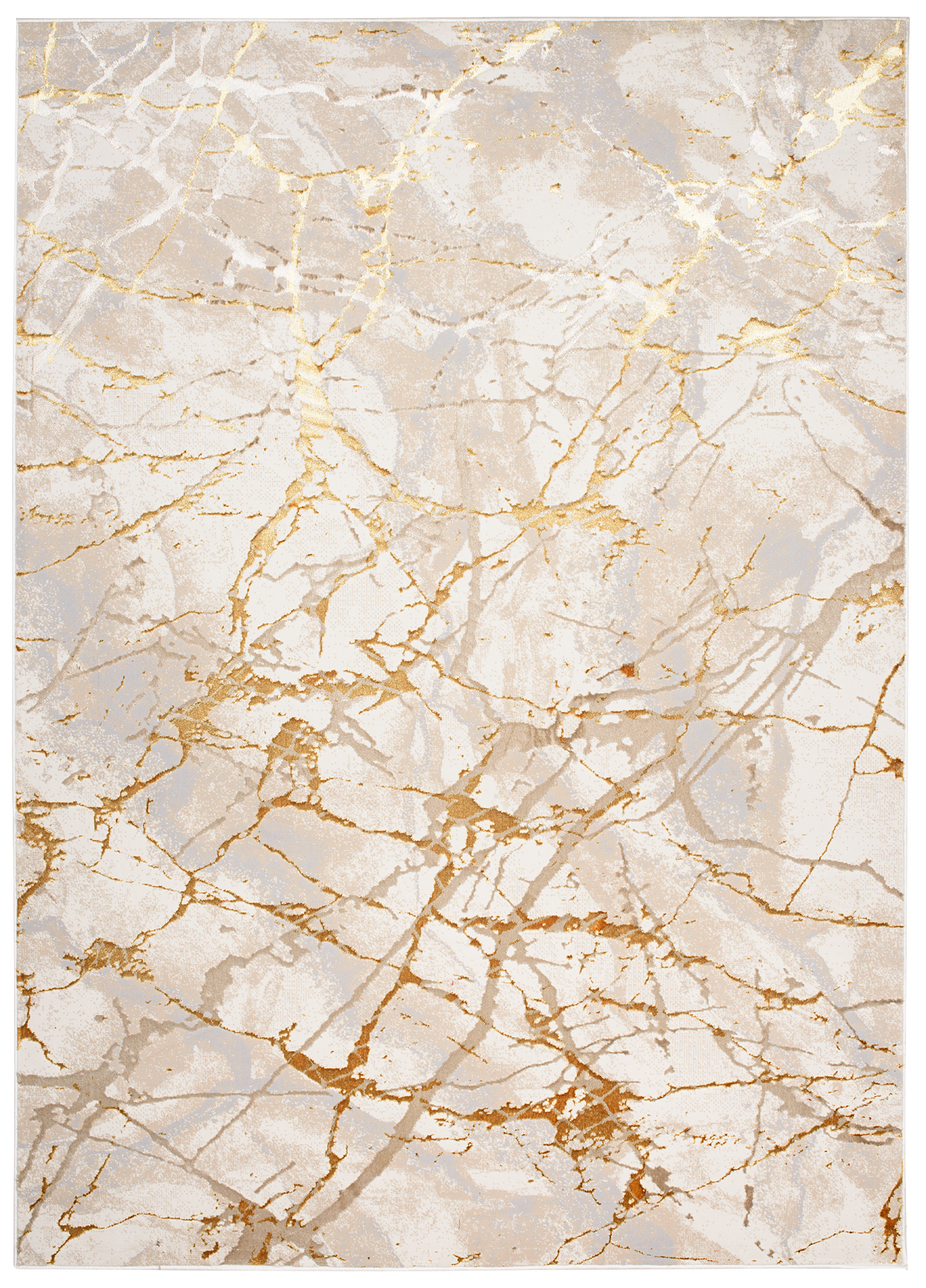 Tappeto Golden Crema Oro Astratto Linee