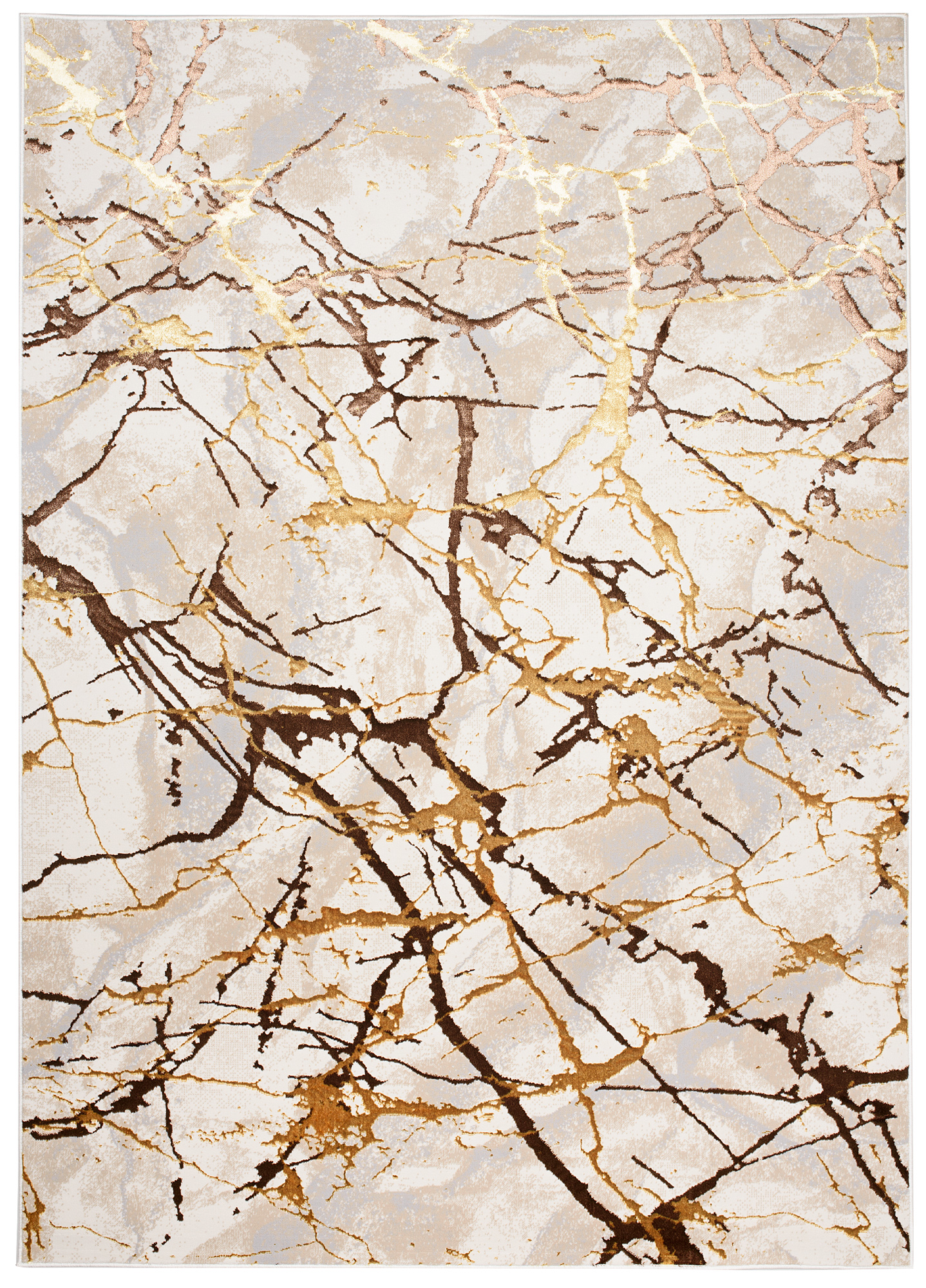 Tappeto Golden Crema Oro Marrone Linee