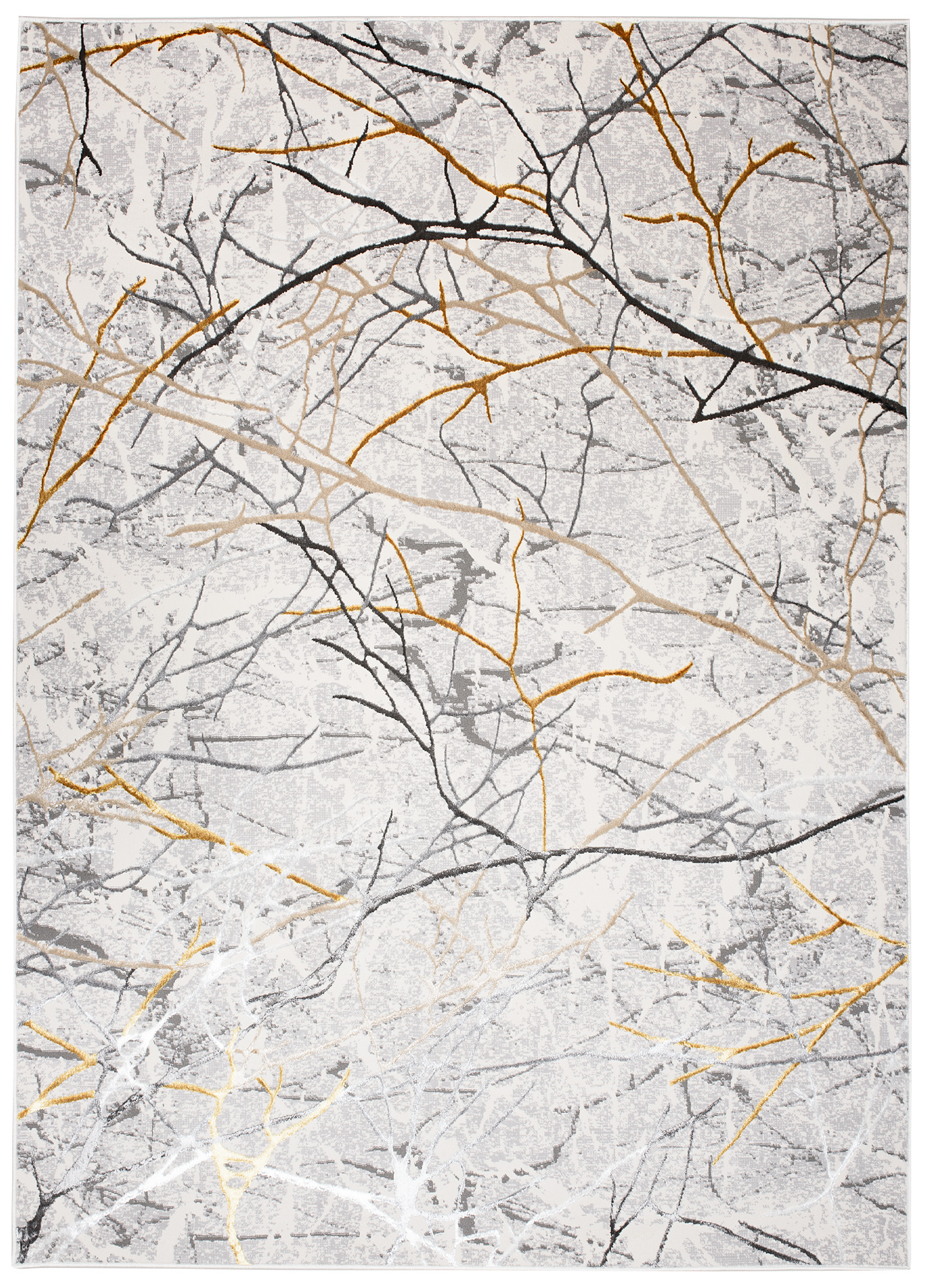 Tappeto Golden Grigio Oro Marrone Linee