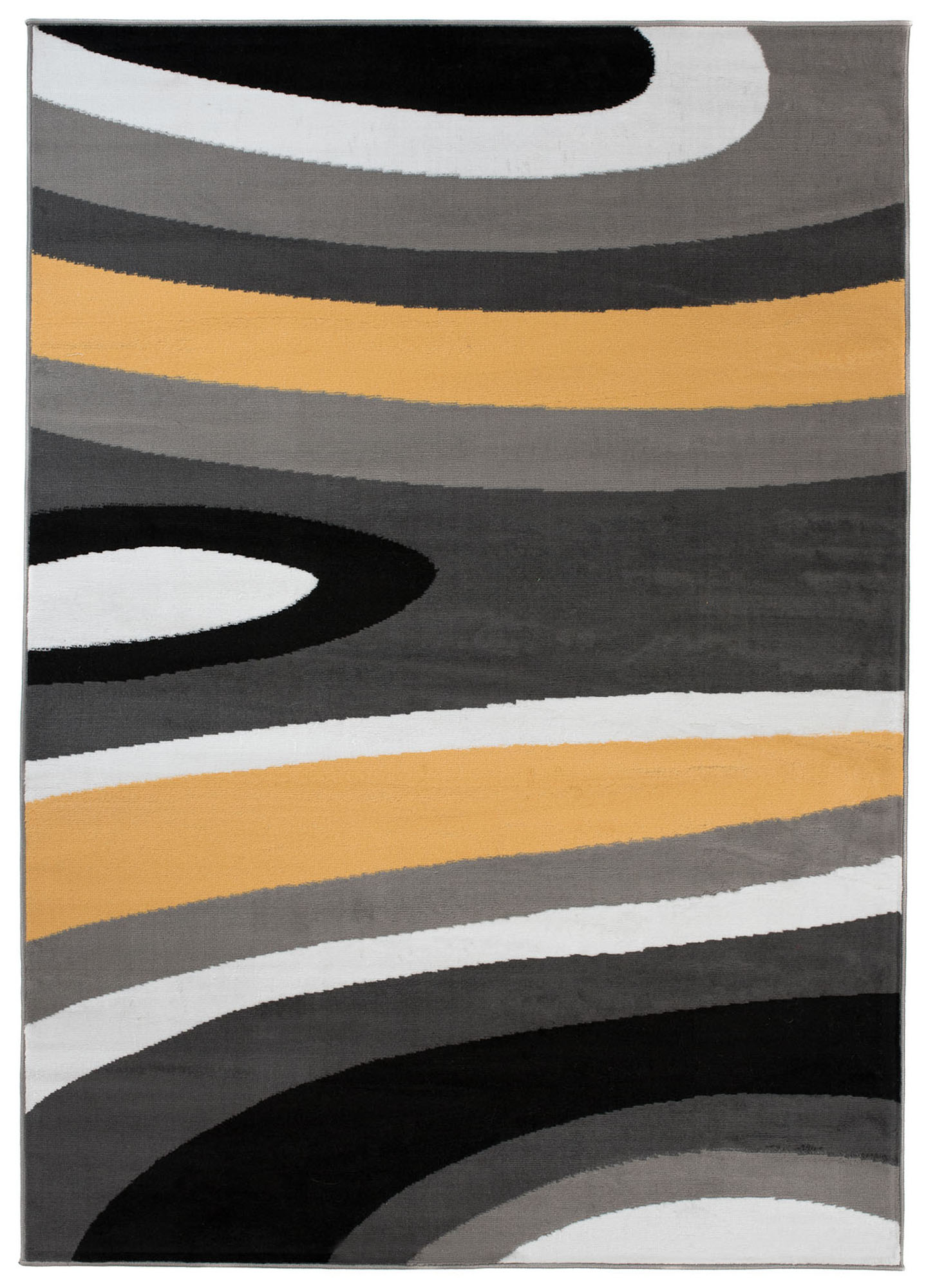 Tappeto Maya Grigio Giallo Astratto Onde
