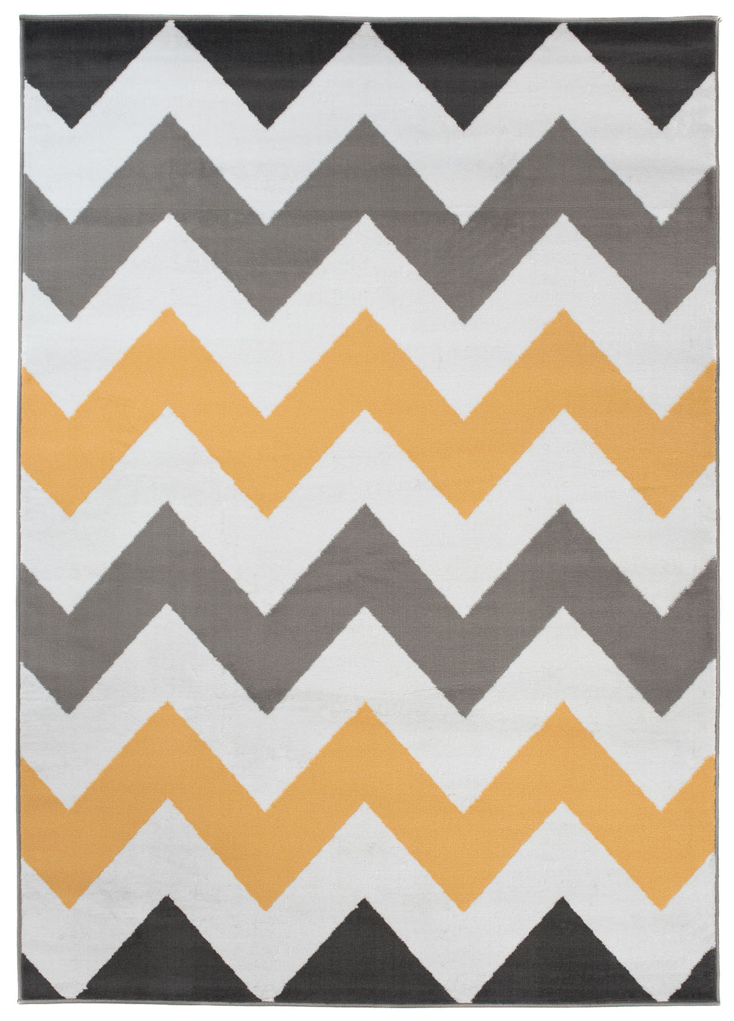 Tappeto Maya Grigio Giallo Geometrico Zigzag