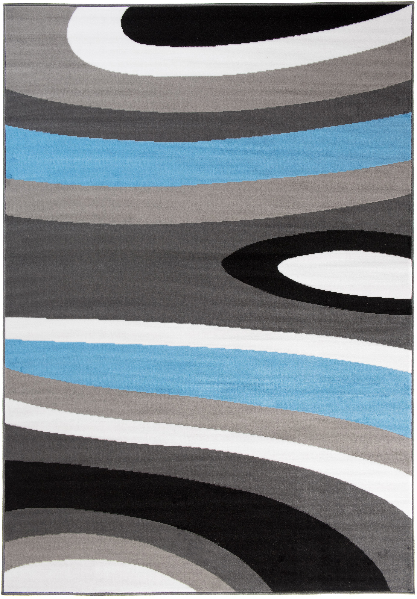 Tappeto Maya Grigio Blu Astratto Onde
