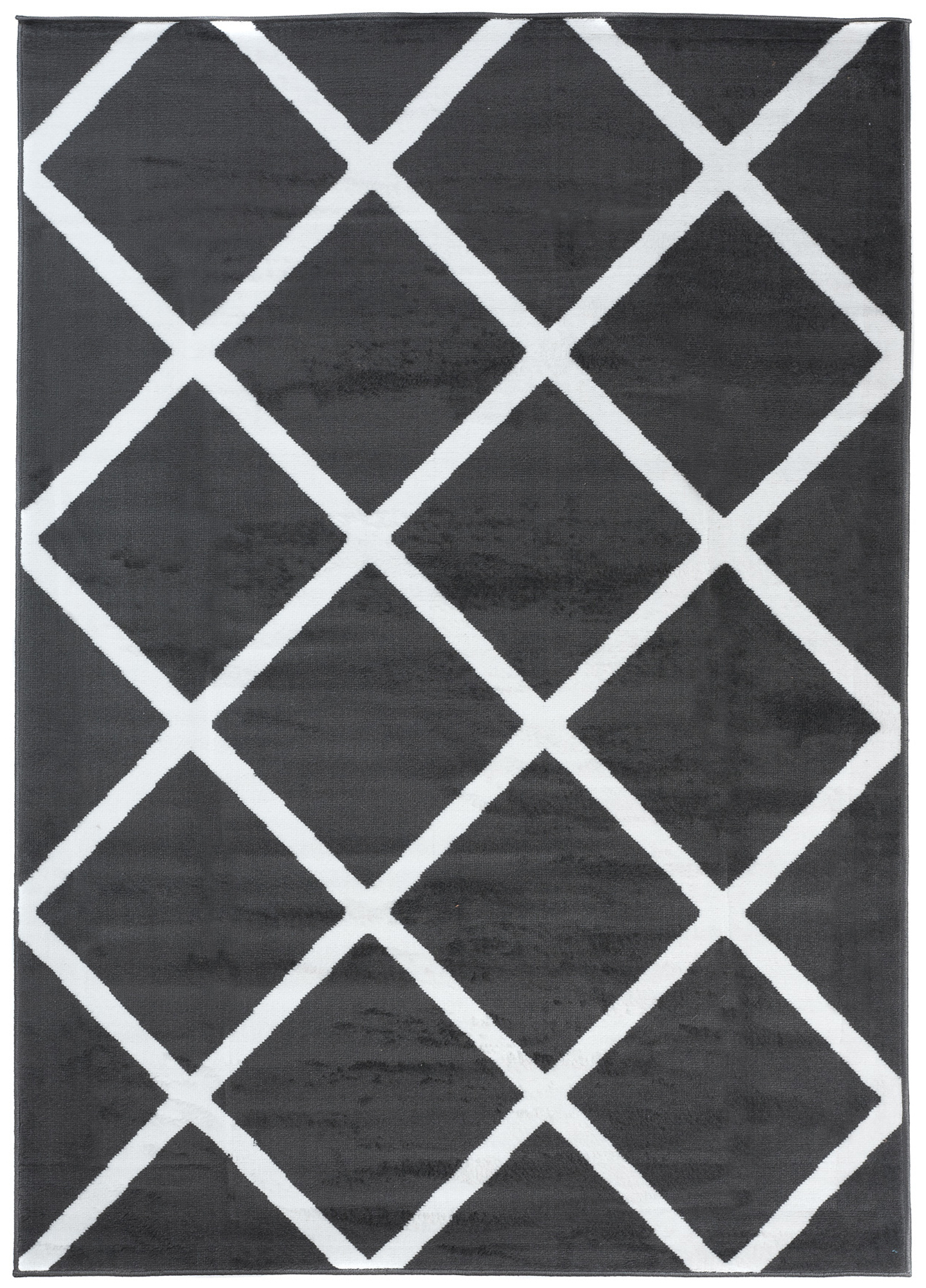 Tappeto Luxury Grigio Scuro Bianco Geometrico a Scacchi