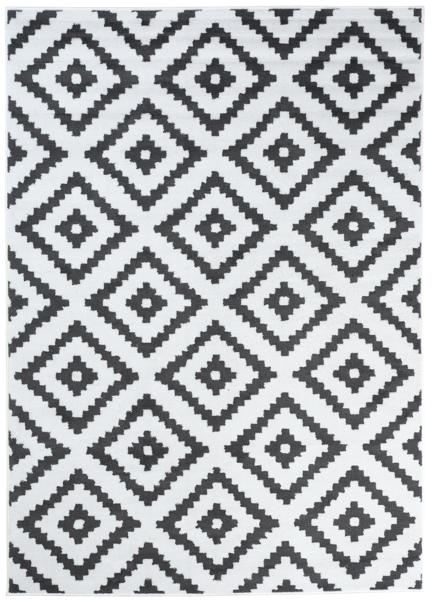 Tappeto Luxury Bianco Grigio Geometrico Diamante
