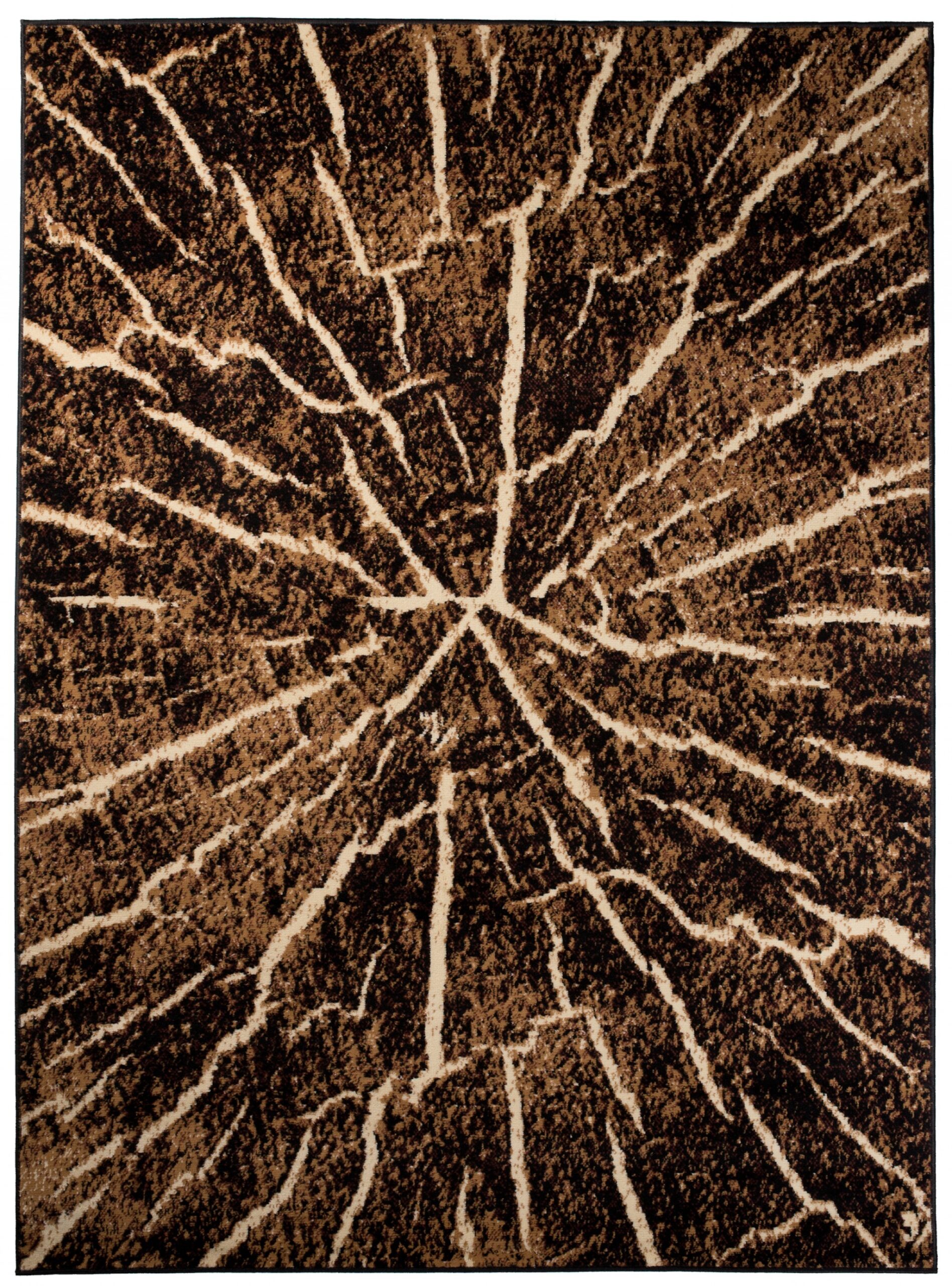 Tappeto Luxury Marrone Nero Legno Linee