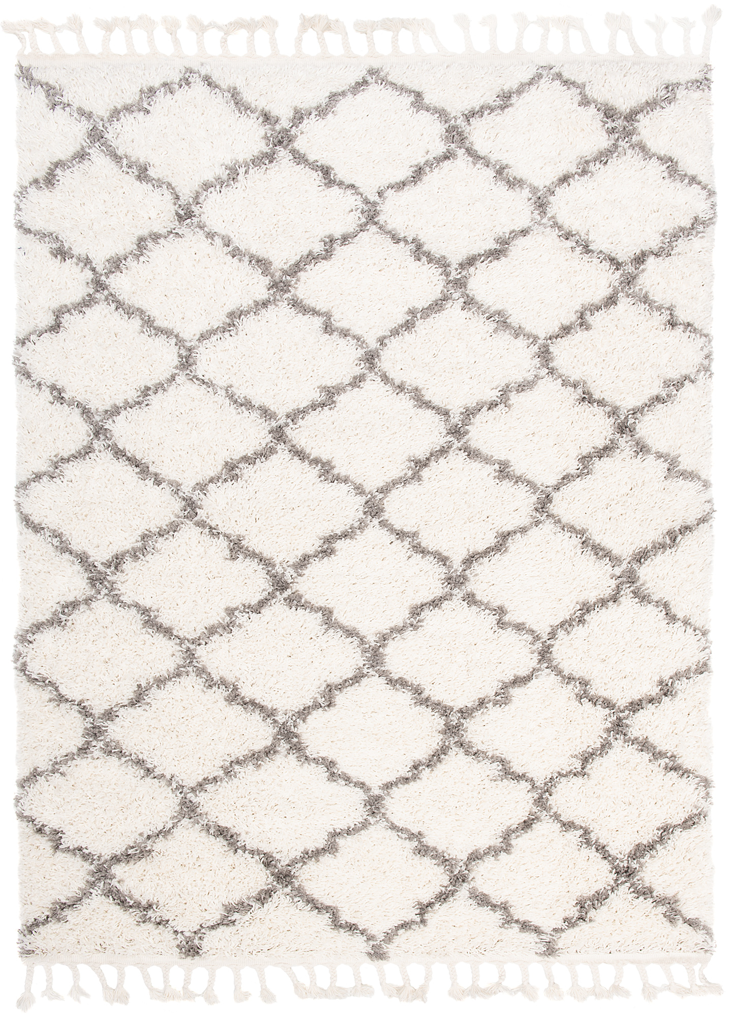 Tappeto Boho con Frange Crema Trellis Shaggy