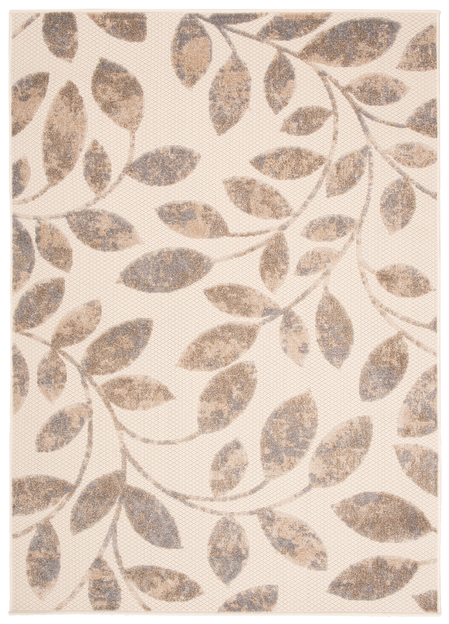 Tappeto Esterno Patio Crema Beige Foglie