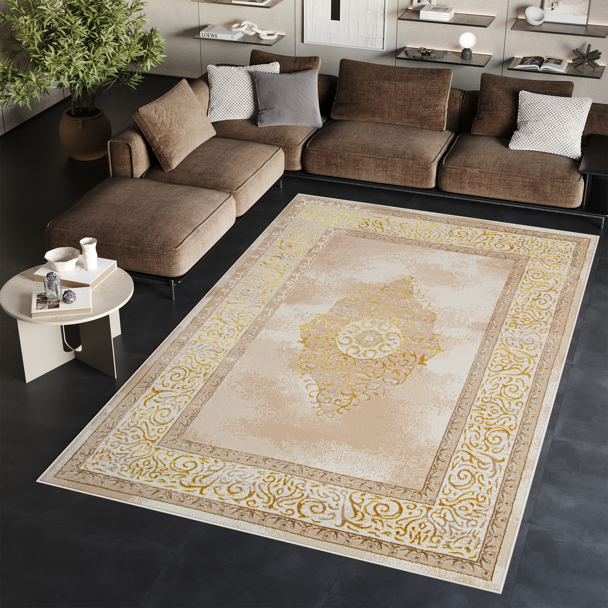 Tappeto Ares Oro Beige Rosetta Vintage