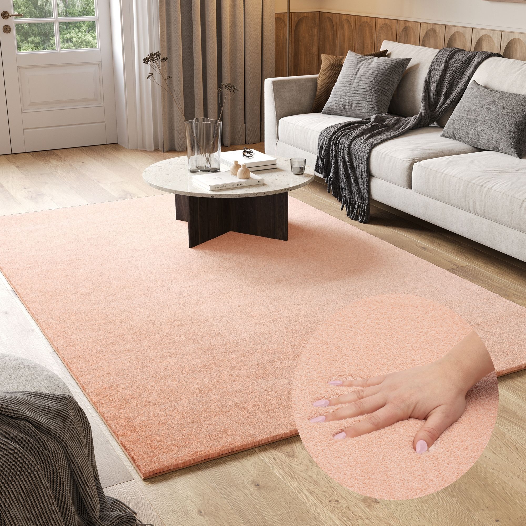 Tappeto Cuddle Antiscivolo Rosa Shaggy