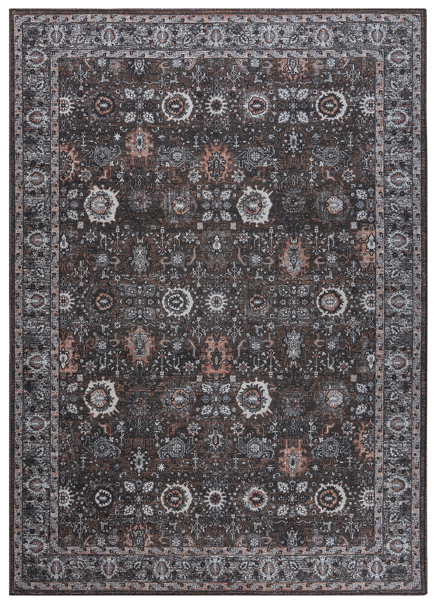 Tappeto Ritz Marrone Nero Ornamenti