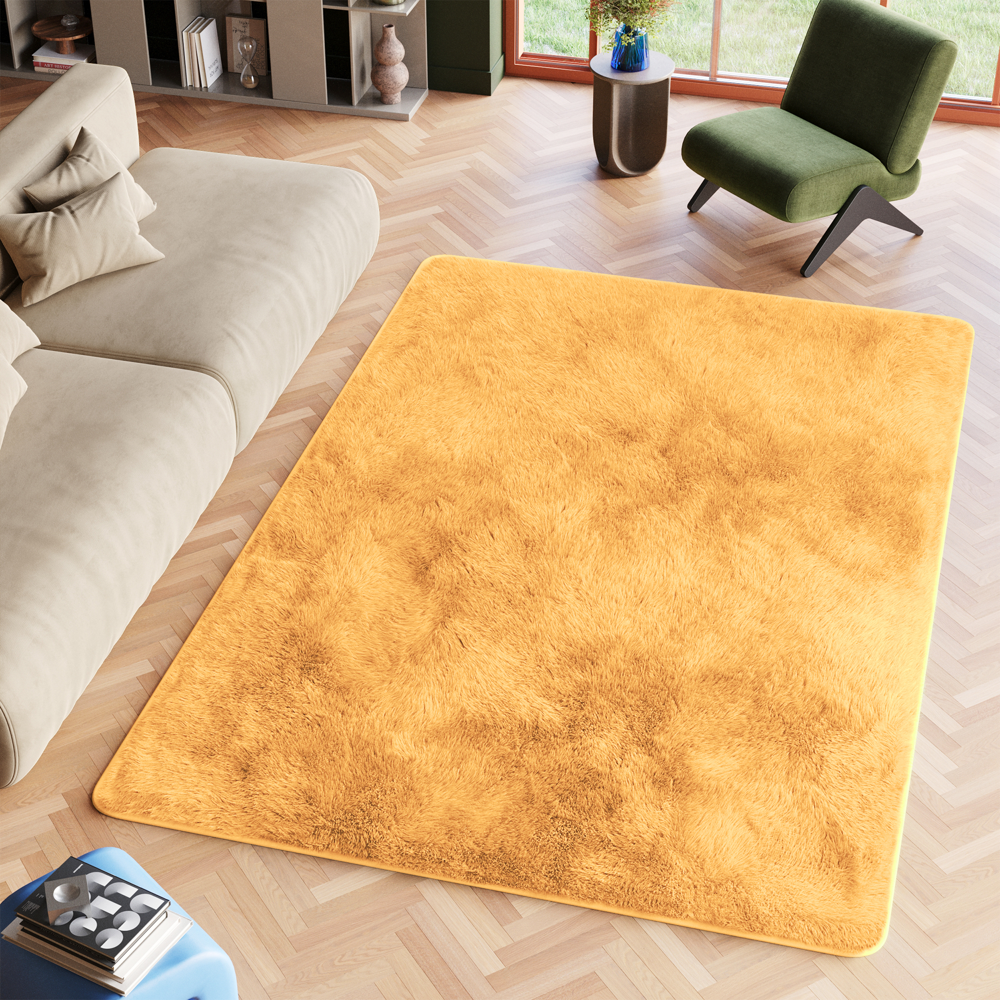 Tappeto Silk Antiscivolo Shaggy Arancione
