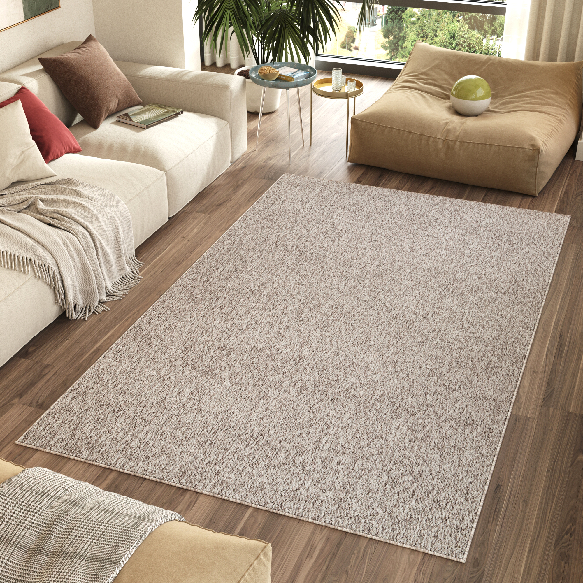 Tappeto Nizza Beige Chiaro Moderno Antiscivolo