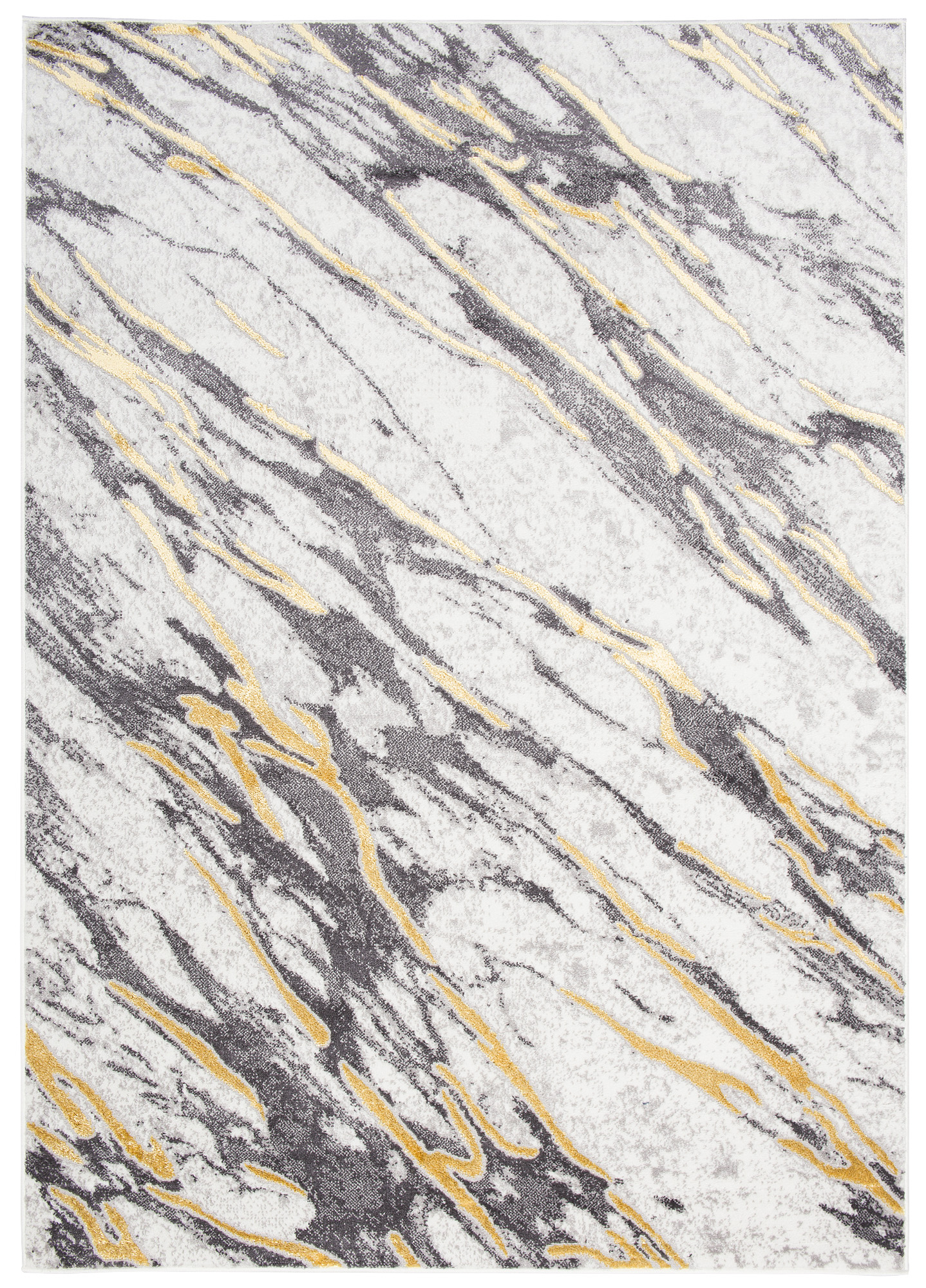 Tappeto Shine Grigio Oro Marmo Astratto Effetto 3D