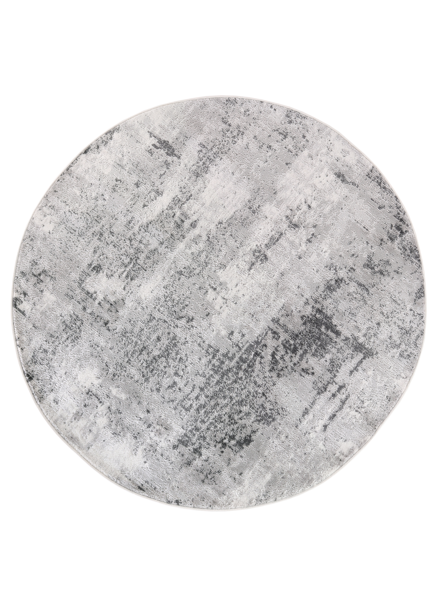Tappeto Sky Rotondo Grigio Astratto Vintage Sfumato