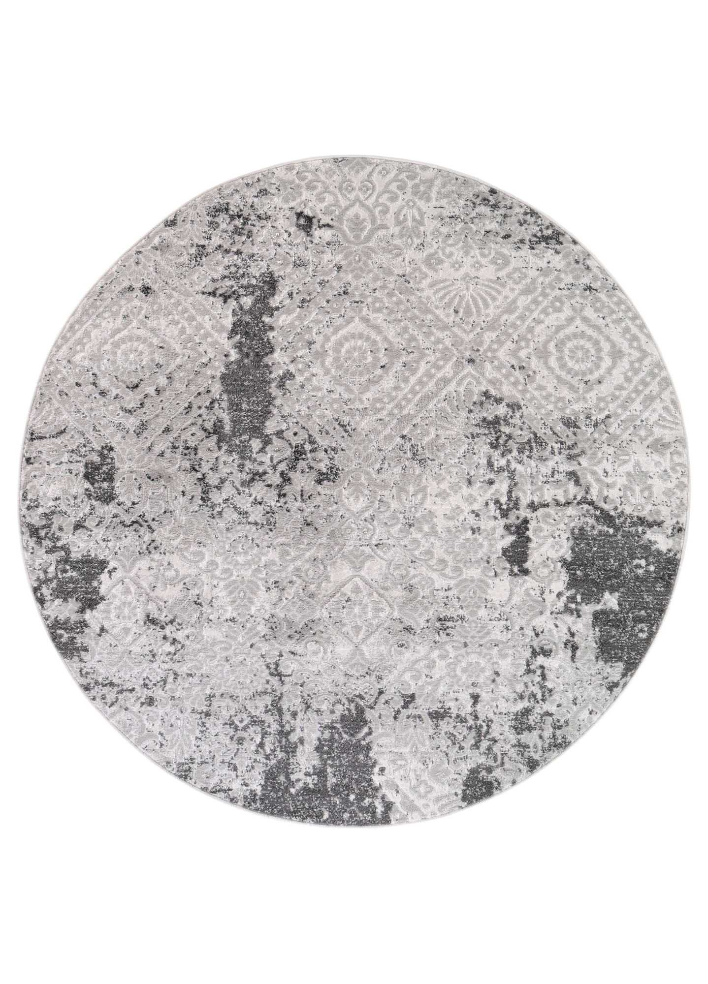 Tappeto Sky Rotondo Grigio Crema Vintage Ornamenti