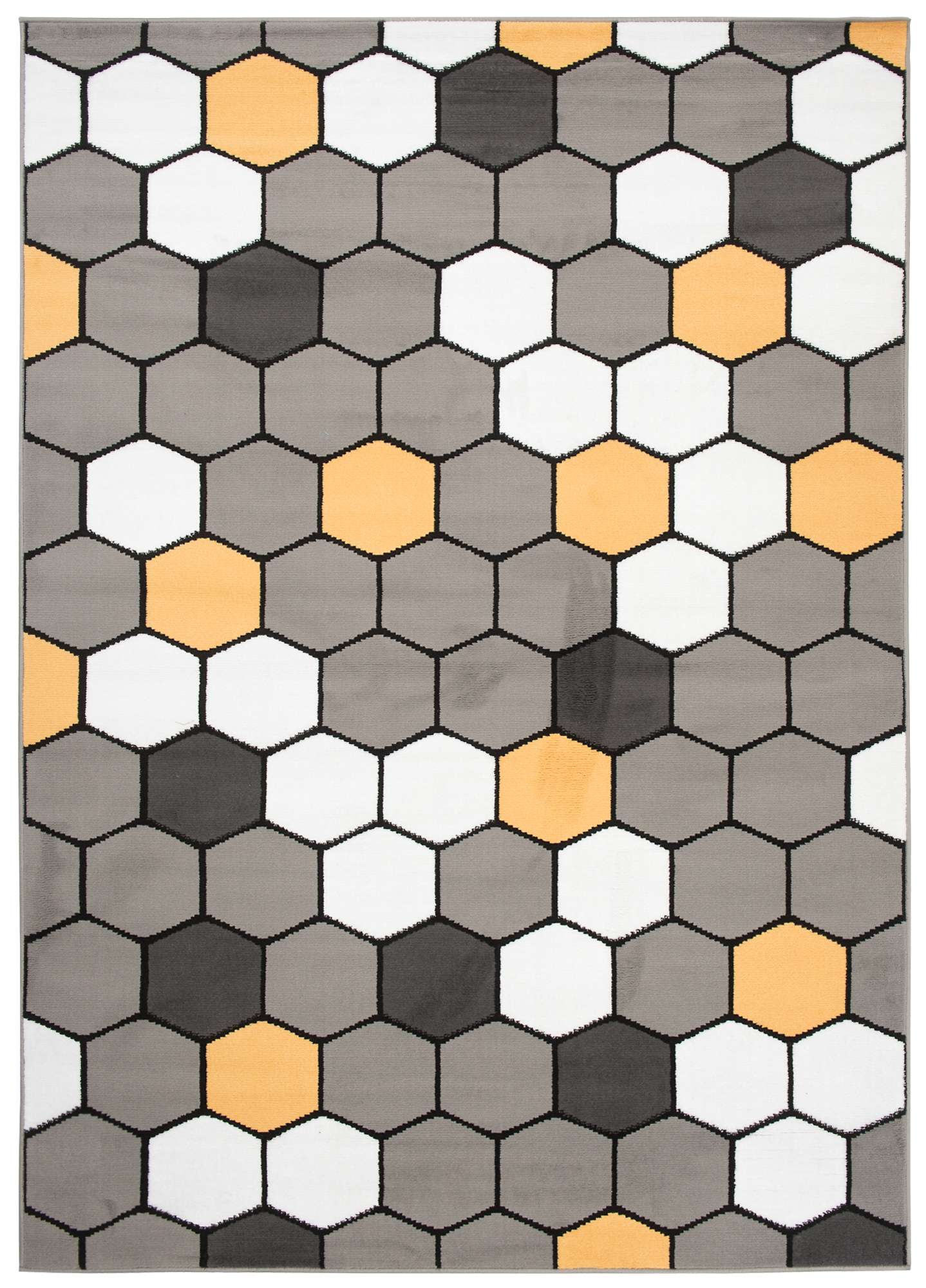 Tappeto Per Bambini Pinky Grigio Giallo Esagoni