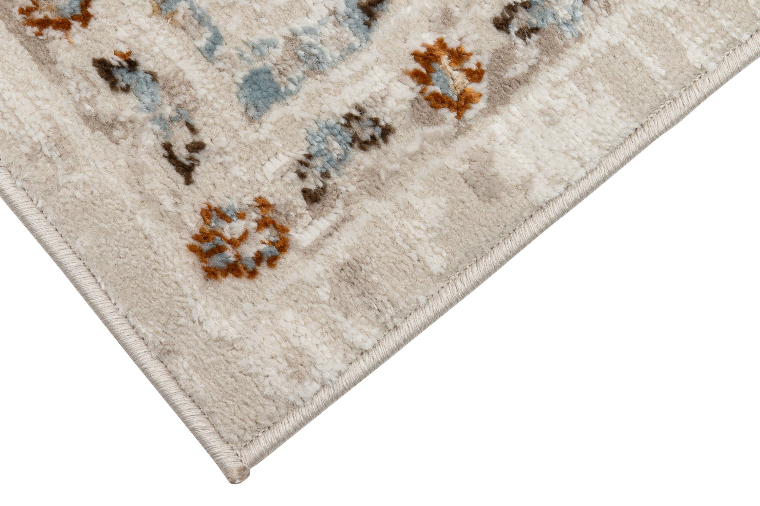 Tappeto Retro Blu Grigio Ornamenti Vintage