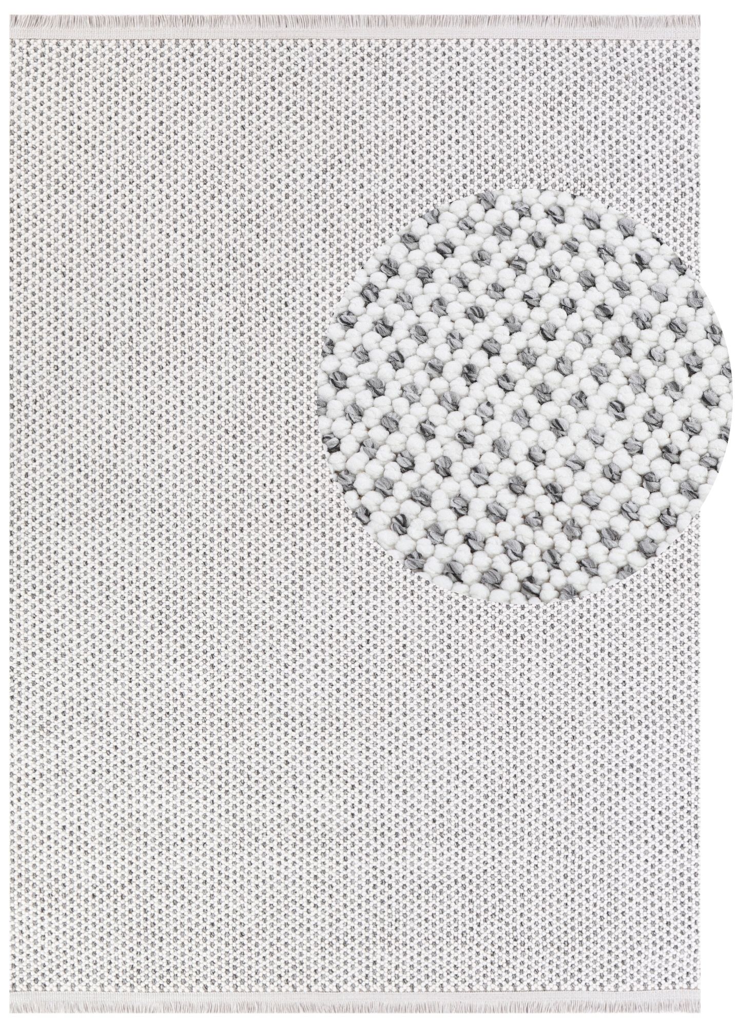 Tappeto Agra Grigio Moderno con Frange