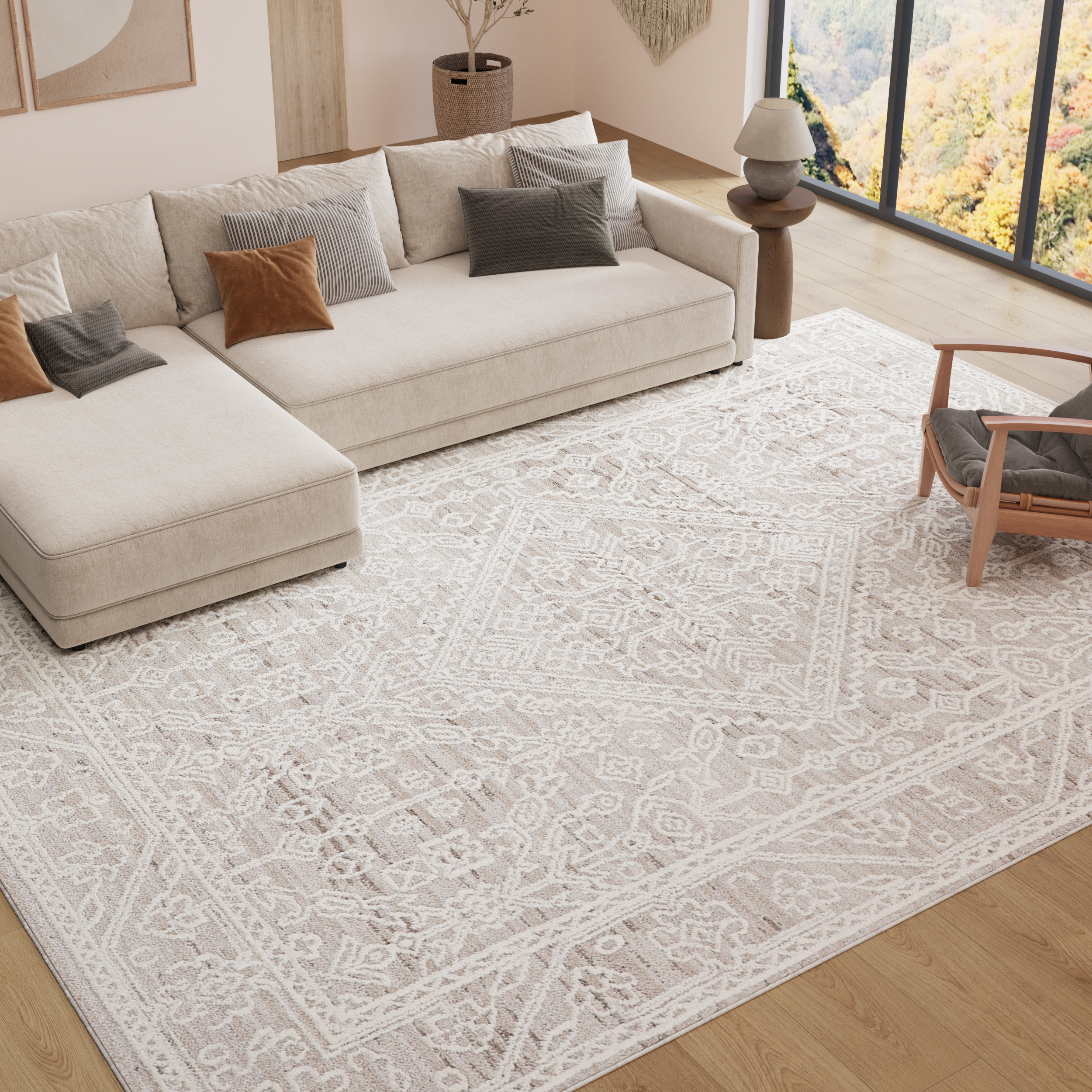 Tappeto Trend Beige Rombo Vintage