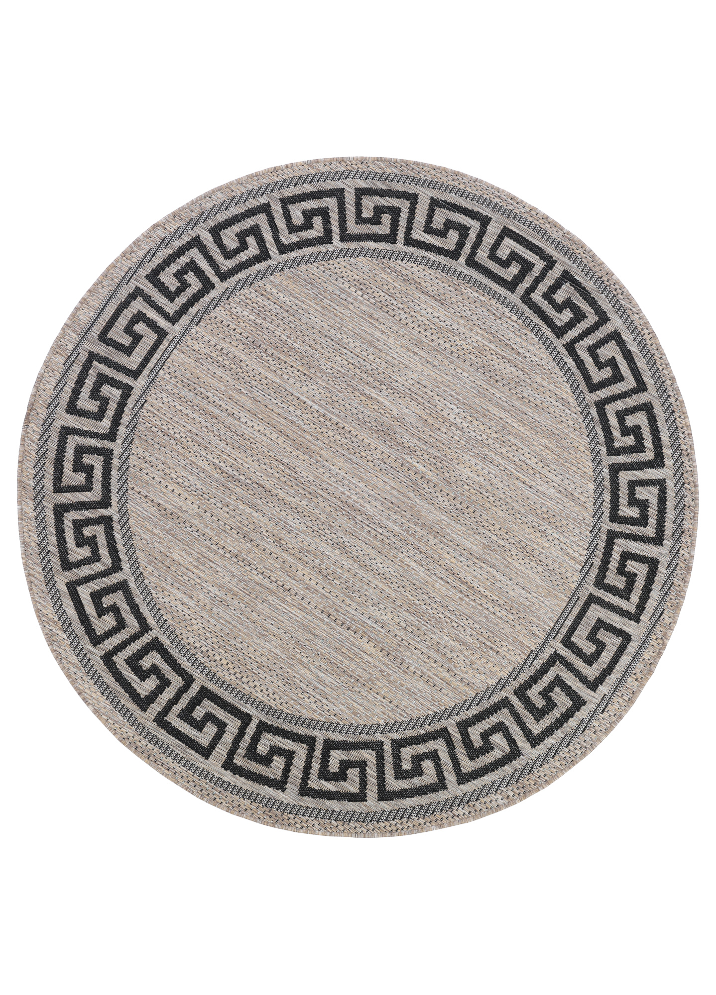 Tappeto Melissa Rotondo Marrone Nero ZigZag Indoor Outdoor