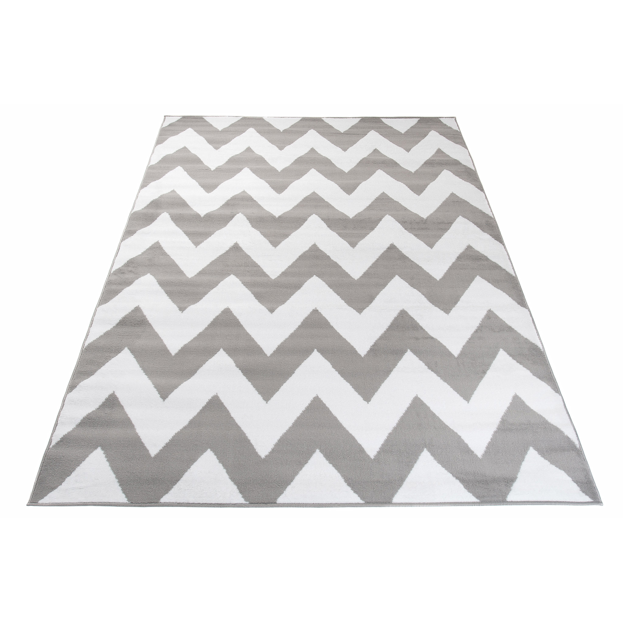 Tappeto Firet Grigio Bianco ZigZag