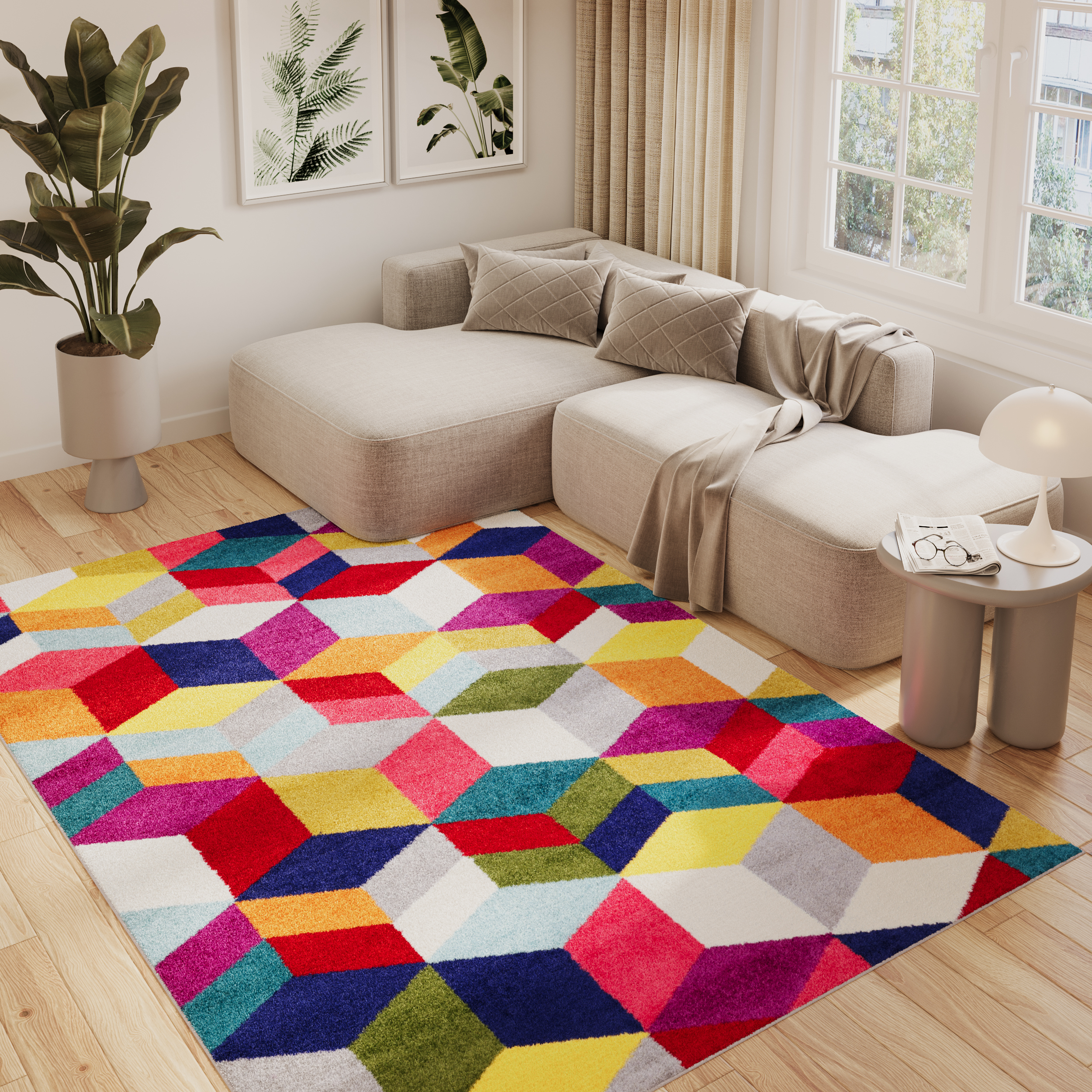 Tappeto Salsa Multicolore Cubi
