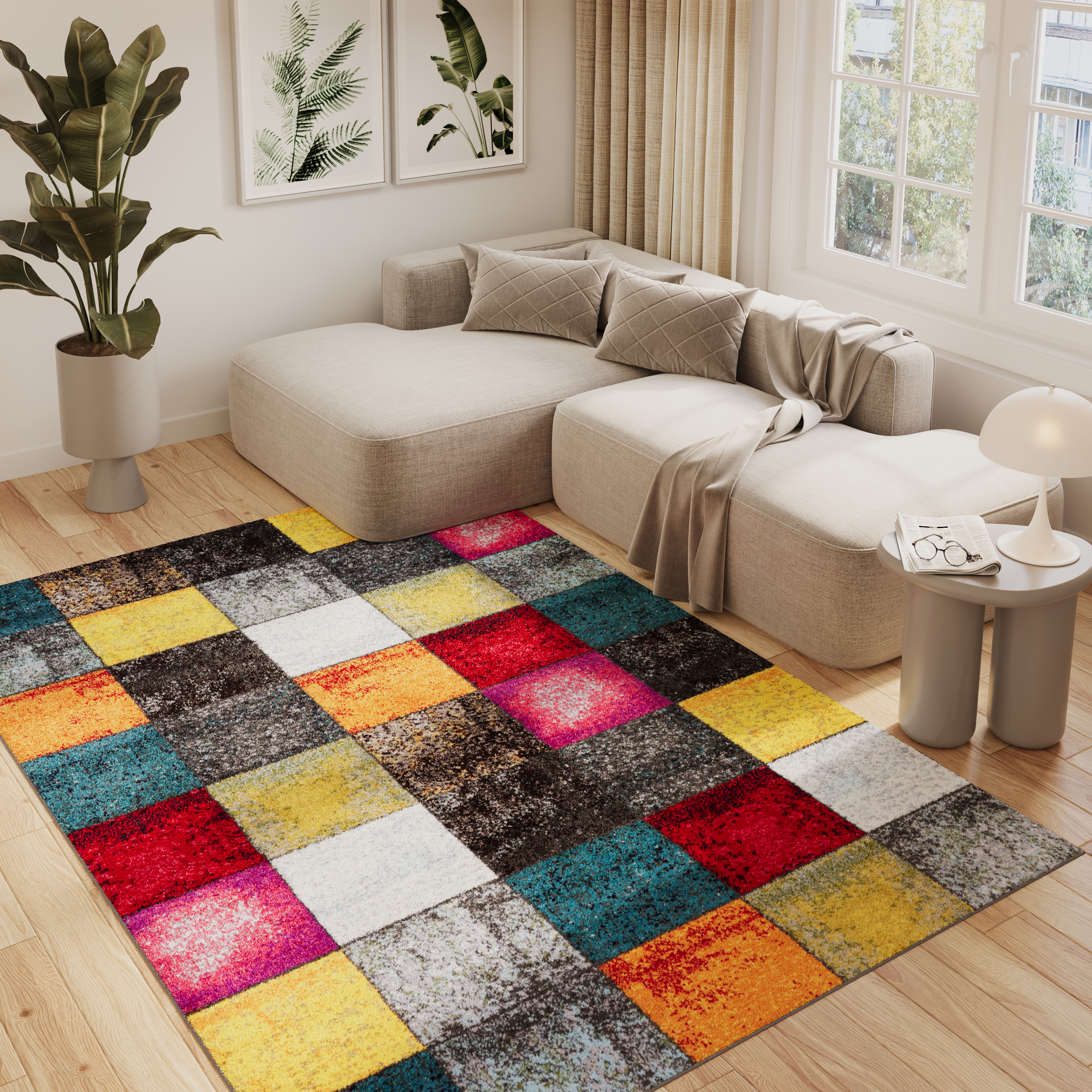 Tappeto Salsa Multicolore Quadrati
